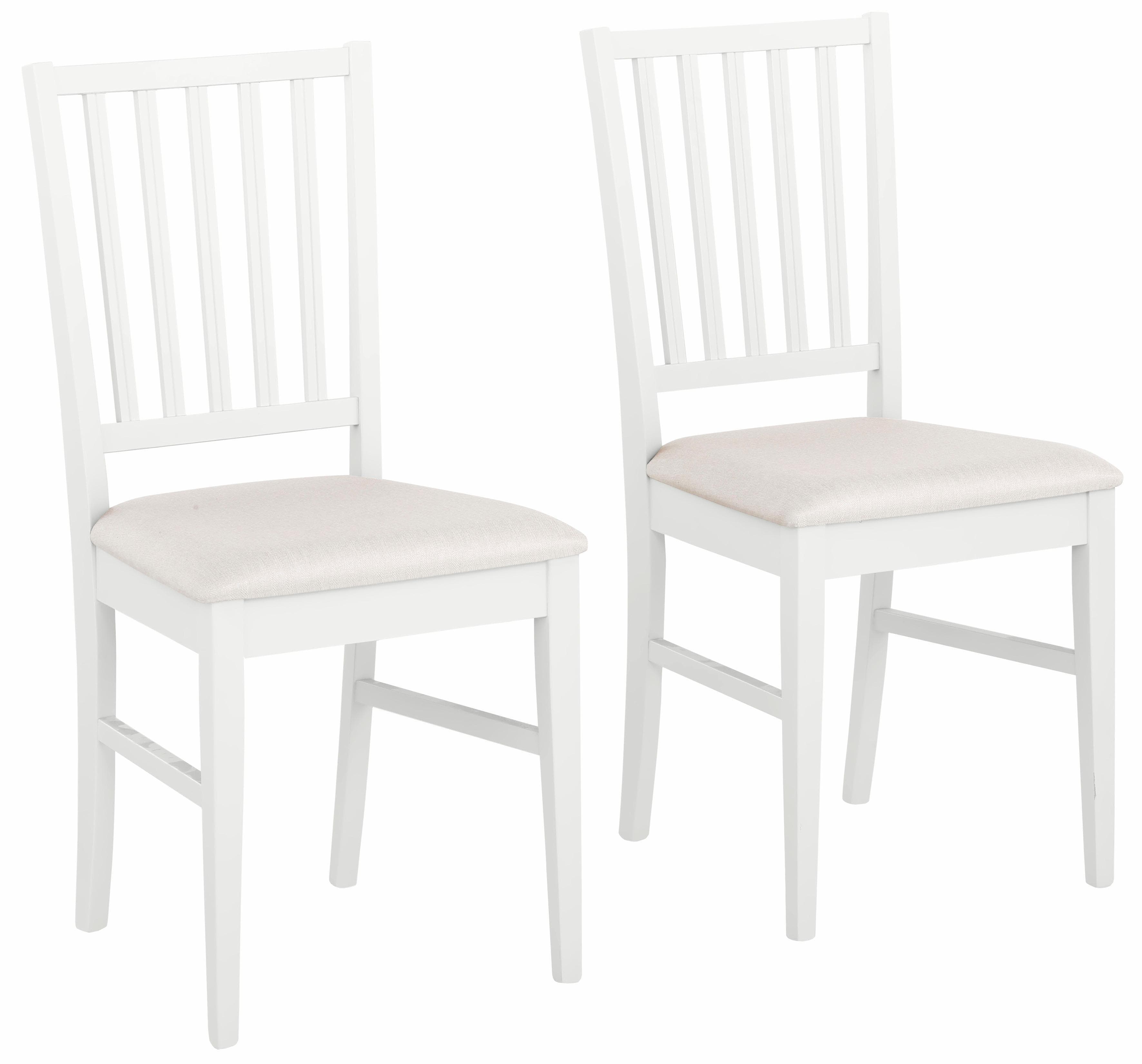 HOME AFFAIRE Esszimmerstuhl Ruanda Beige Weiß Massivholz