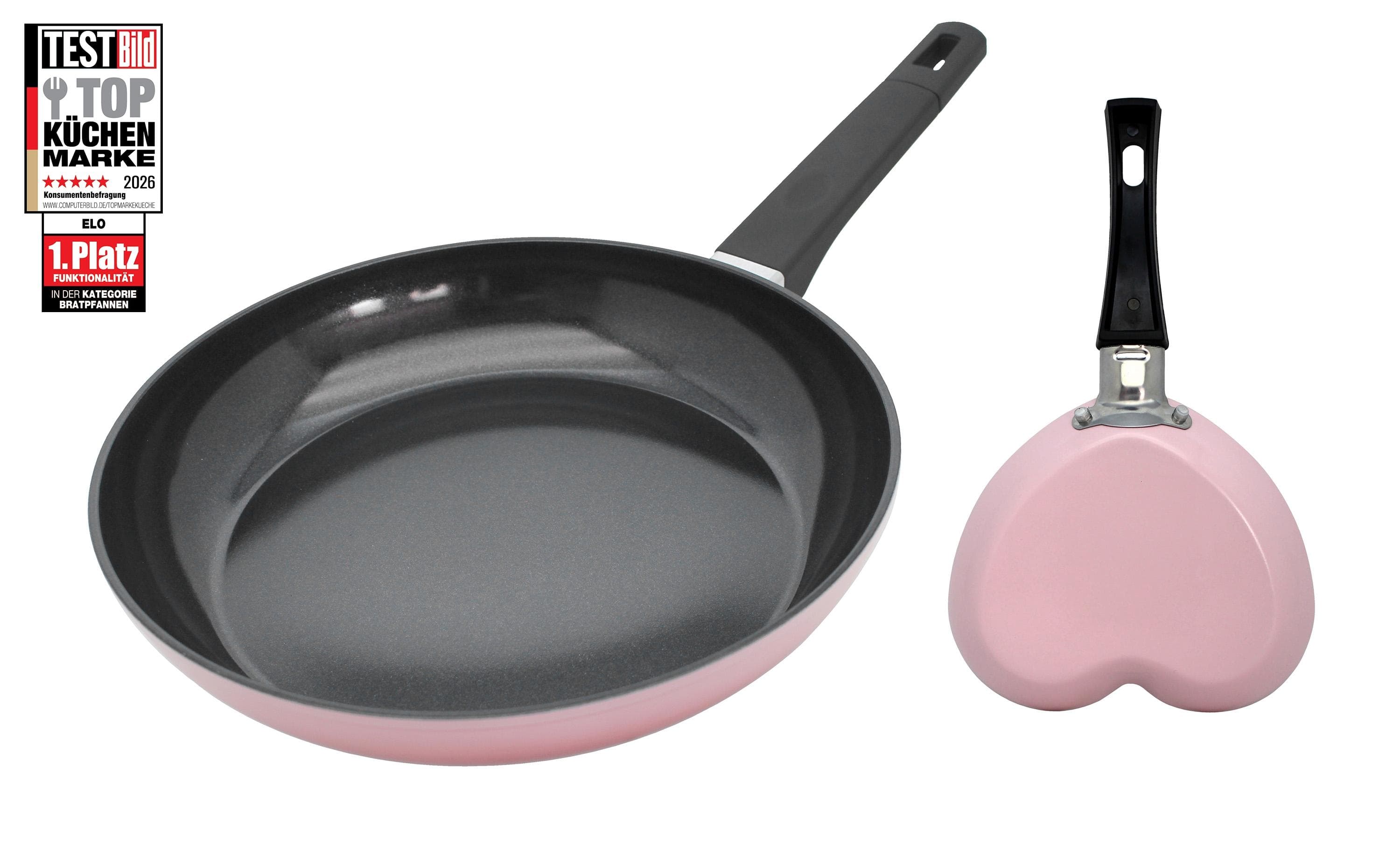 ELO BASIC Bratpfanne Rosé mit Antihaftbeschichtung und Mini-Herzpfanne