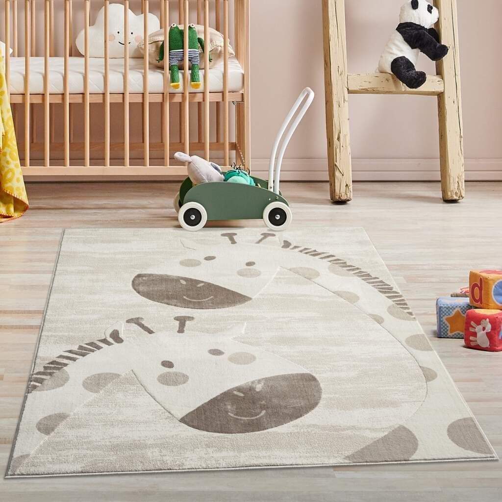Carpet City Kinderteppich MARA719 Rechteckig 11 mm Kinderzimmer Kurzflor Robust Tiere Spielzimmer
