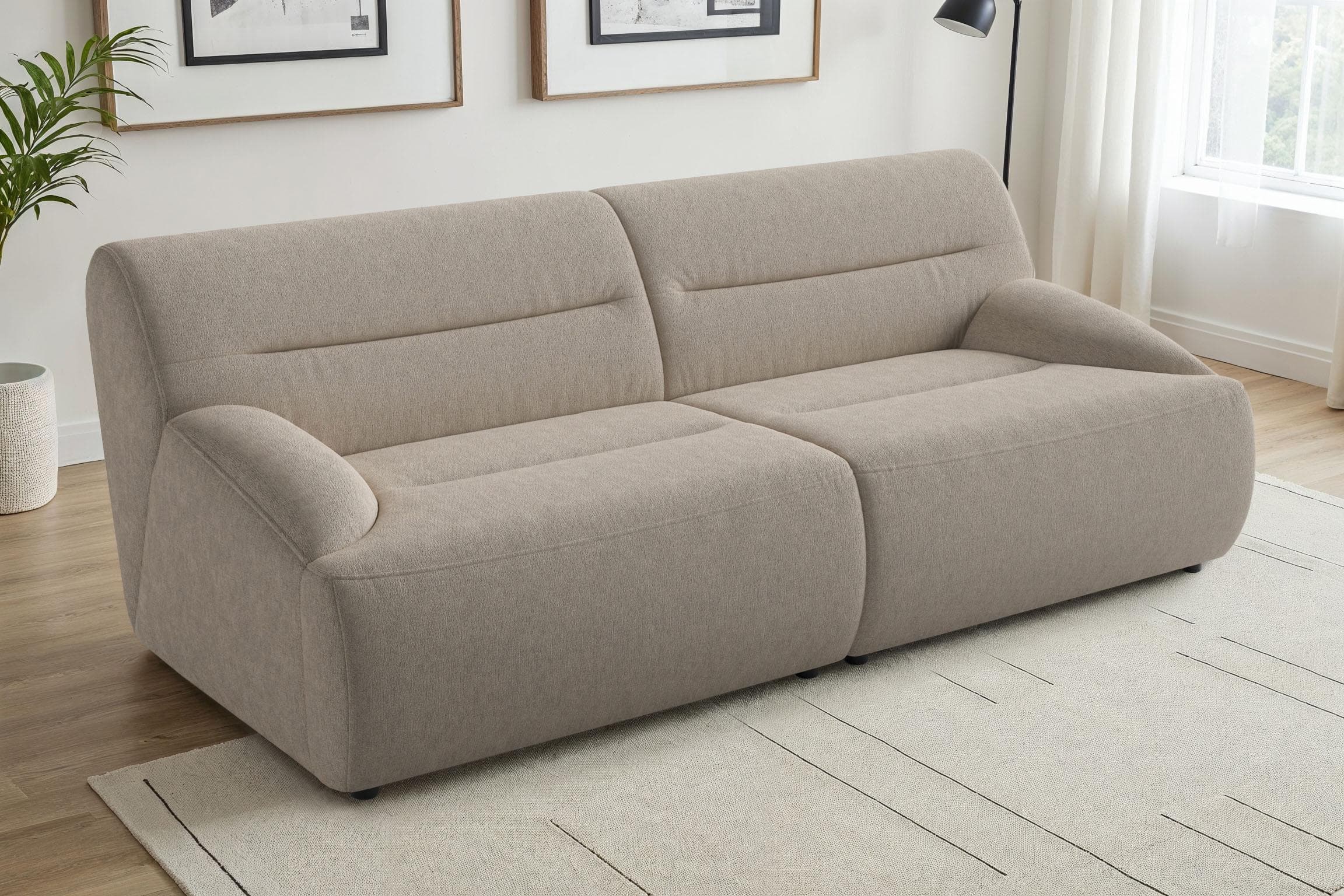 SIT & MORE Big-Sofa Scrabble Taupe 200cm