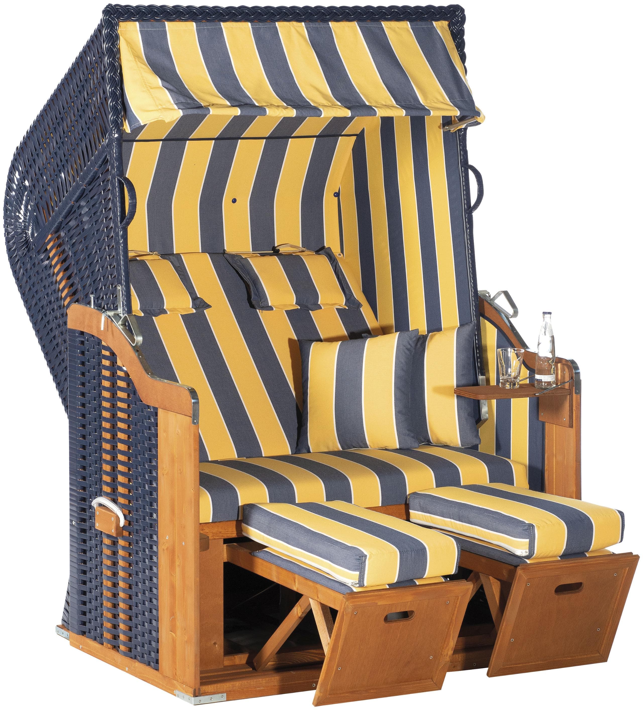 Strandkorb SUNNYSMART Rustikal 250 Plus TOPSELLER Blau Gelb