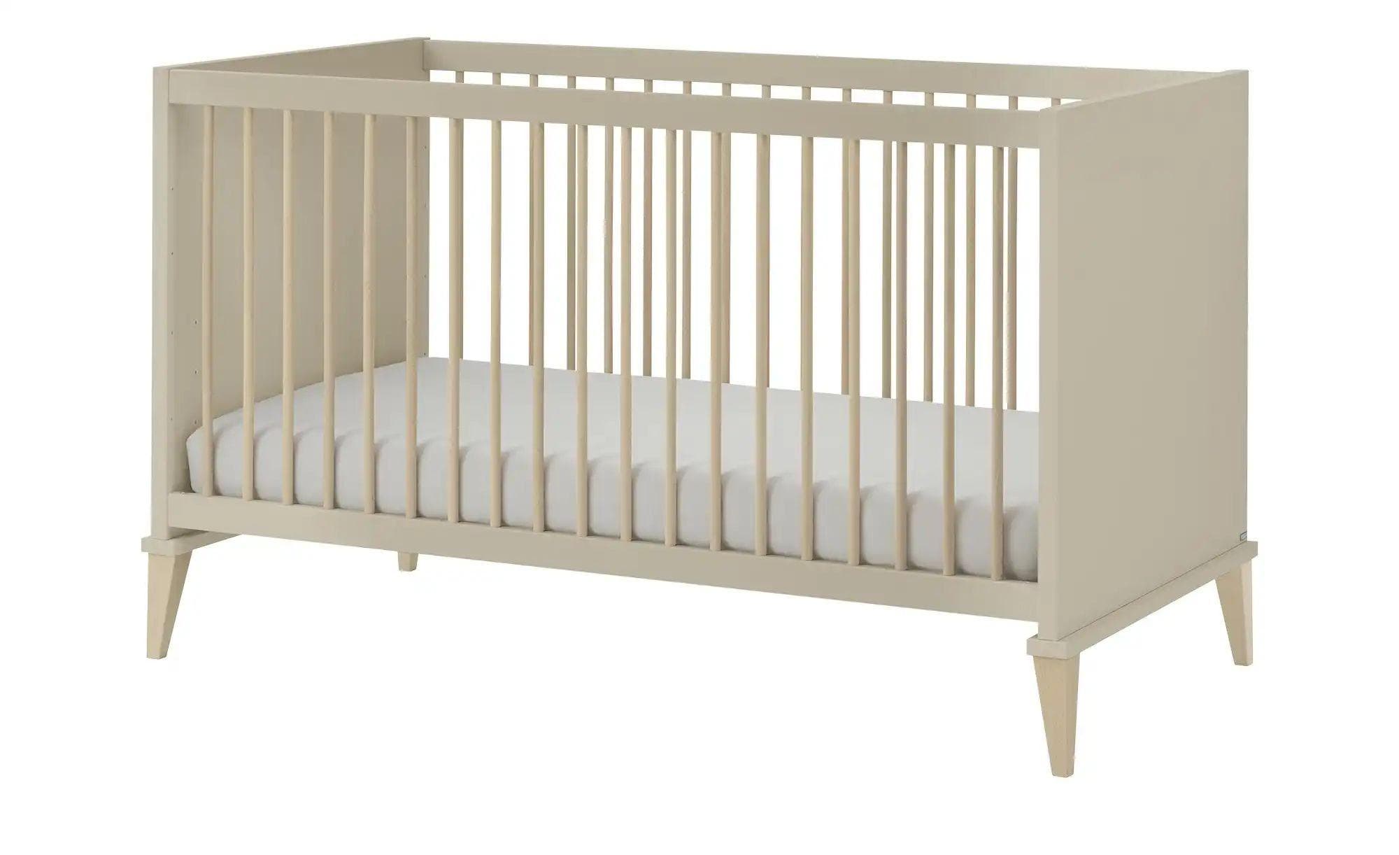 PAIDI JONTE Babybett Beige umbaubares Kinderbett Massivholz