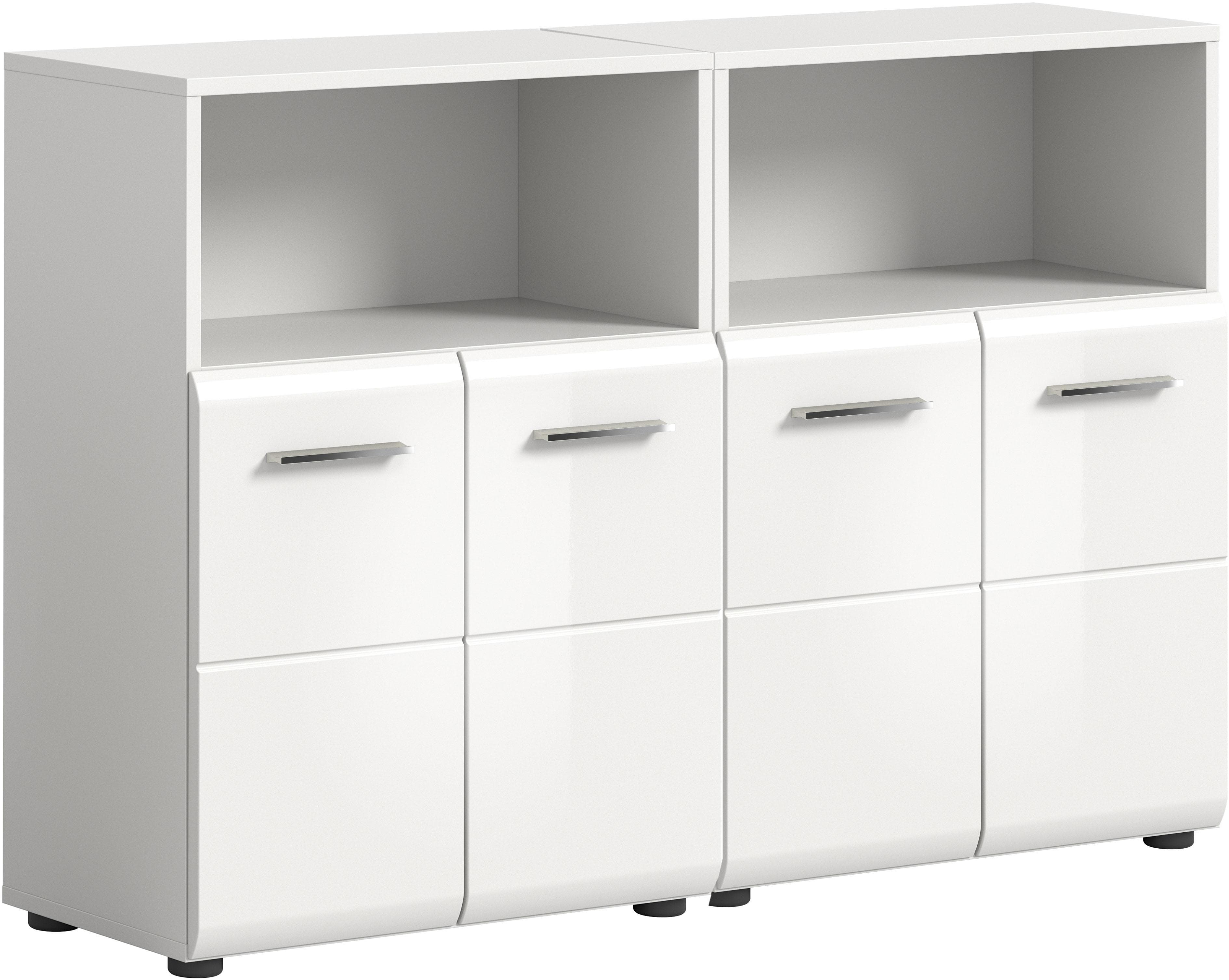 WELLTIME Badmöbel-Set Florenz 2-tlg. Weiß Hochglanz MDF