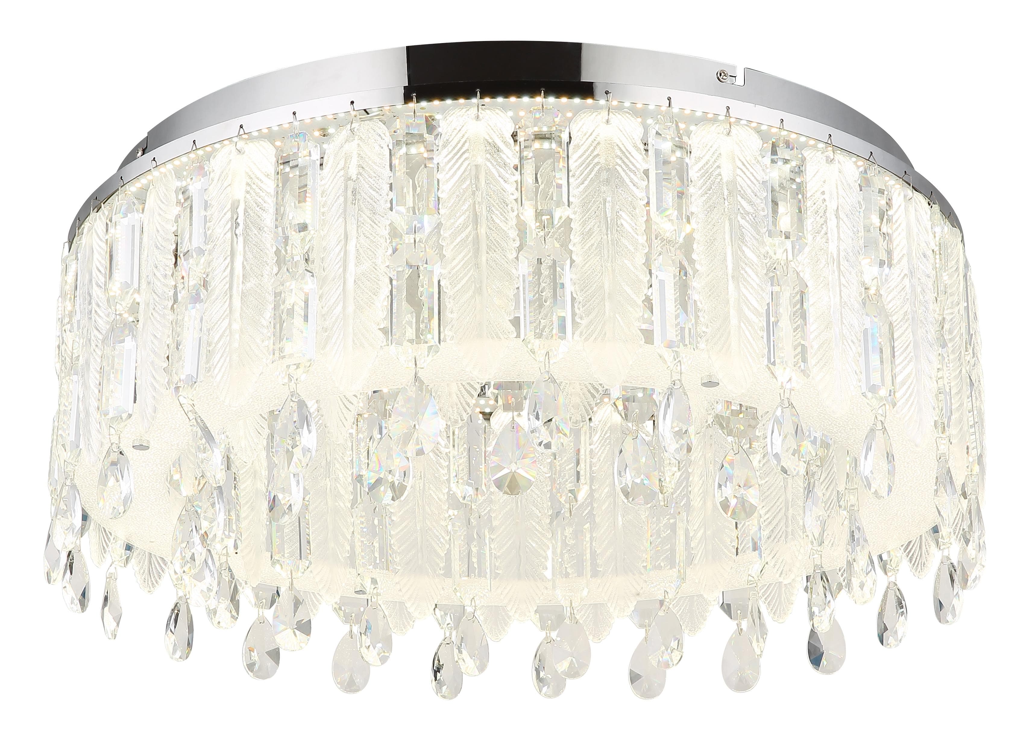 GLOBO LIGHTING Deckenleuchte KLUNKA Chrom/Kristall Dimmbar