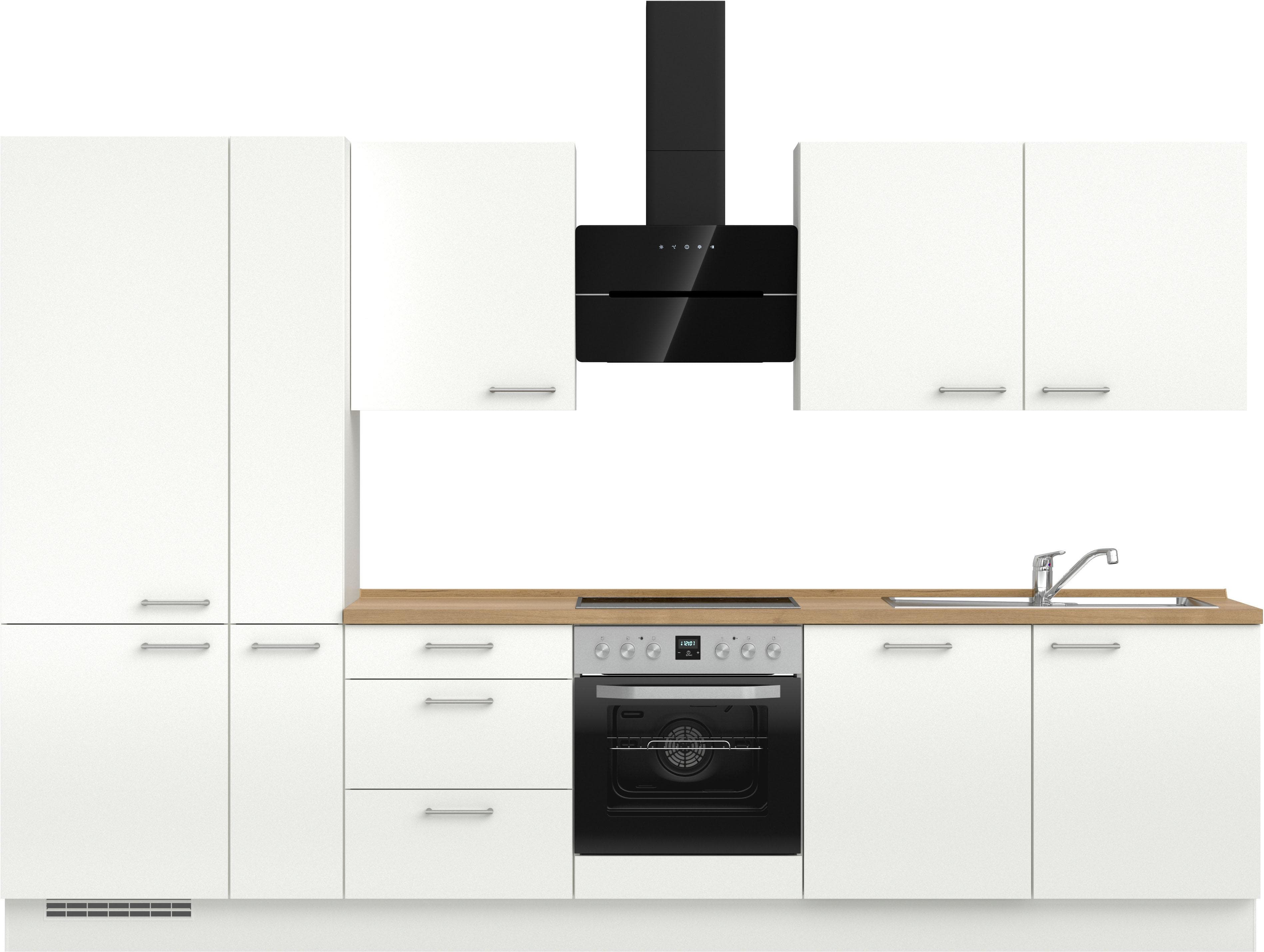 Nobilia Küchenzeile Laser II Alpinweiß Eiche Havanna Nachbildung 330 cm