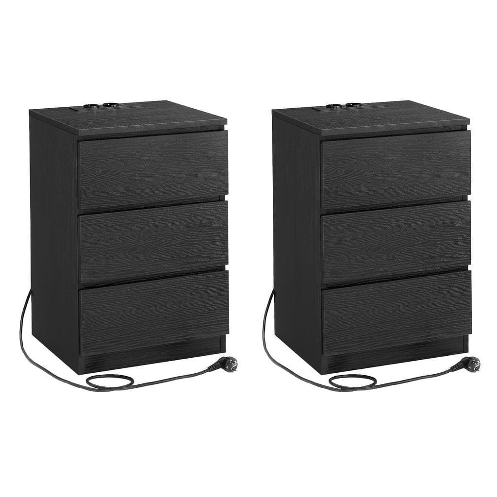 NACHTSCHRANKSET NIGHTSTAND Schwarz Mömax DE