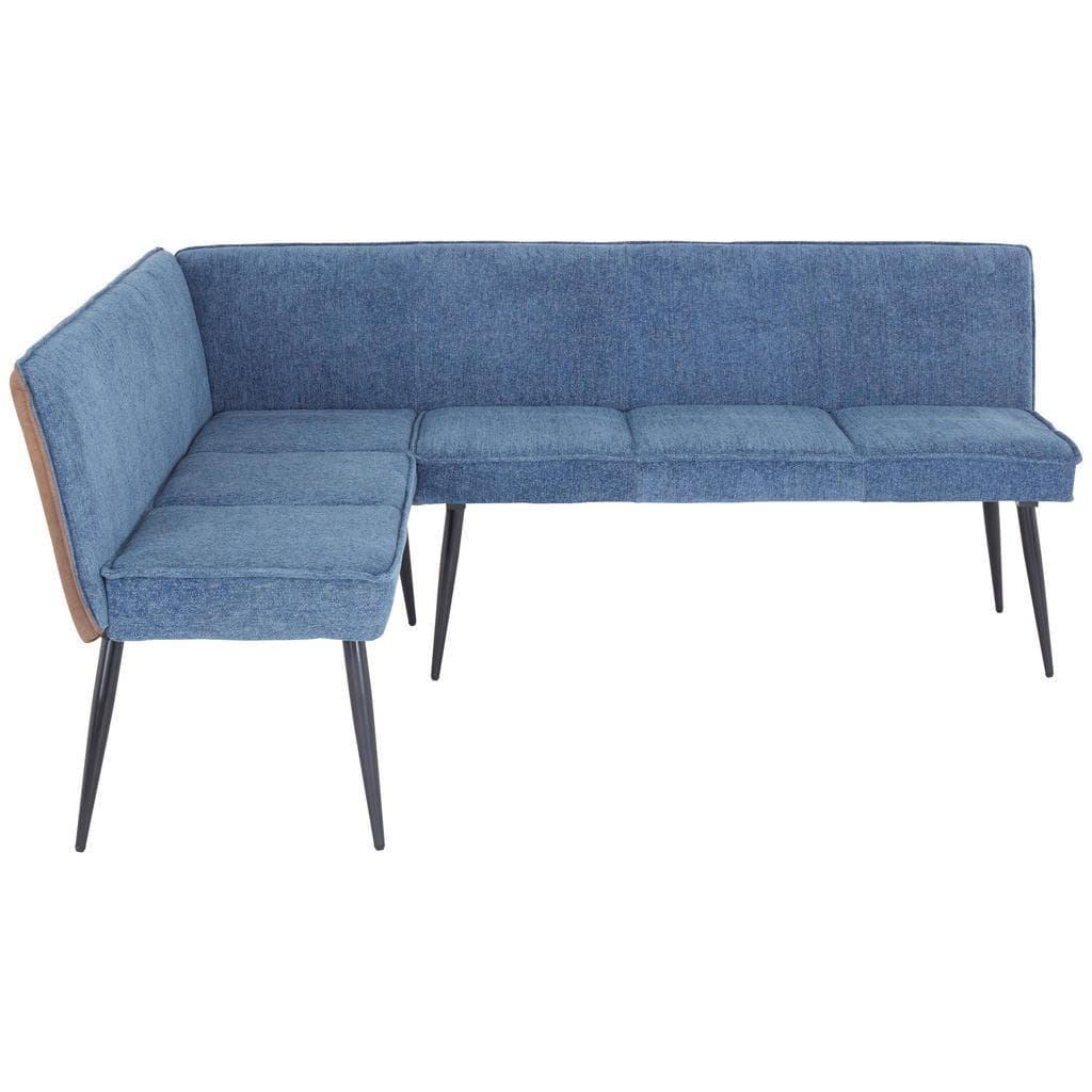 Mid.you Eckbank Blau Braun L-Form 5-Sitzer
