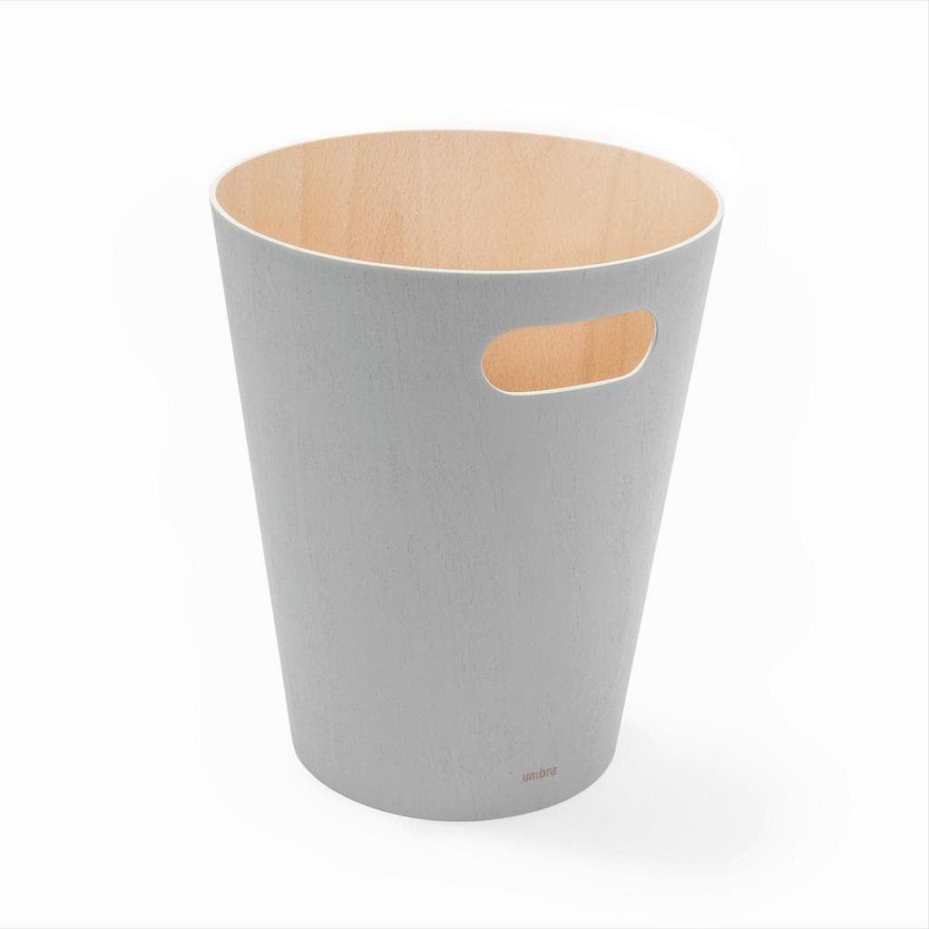 Umbra Papierkorb Woodrow Grau Holz 7,5 L