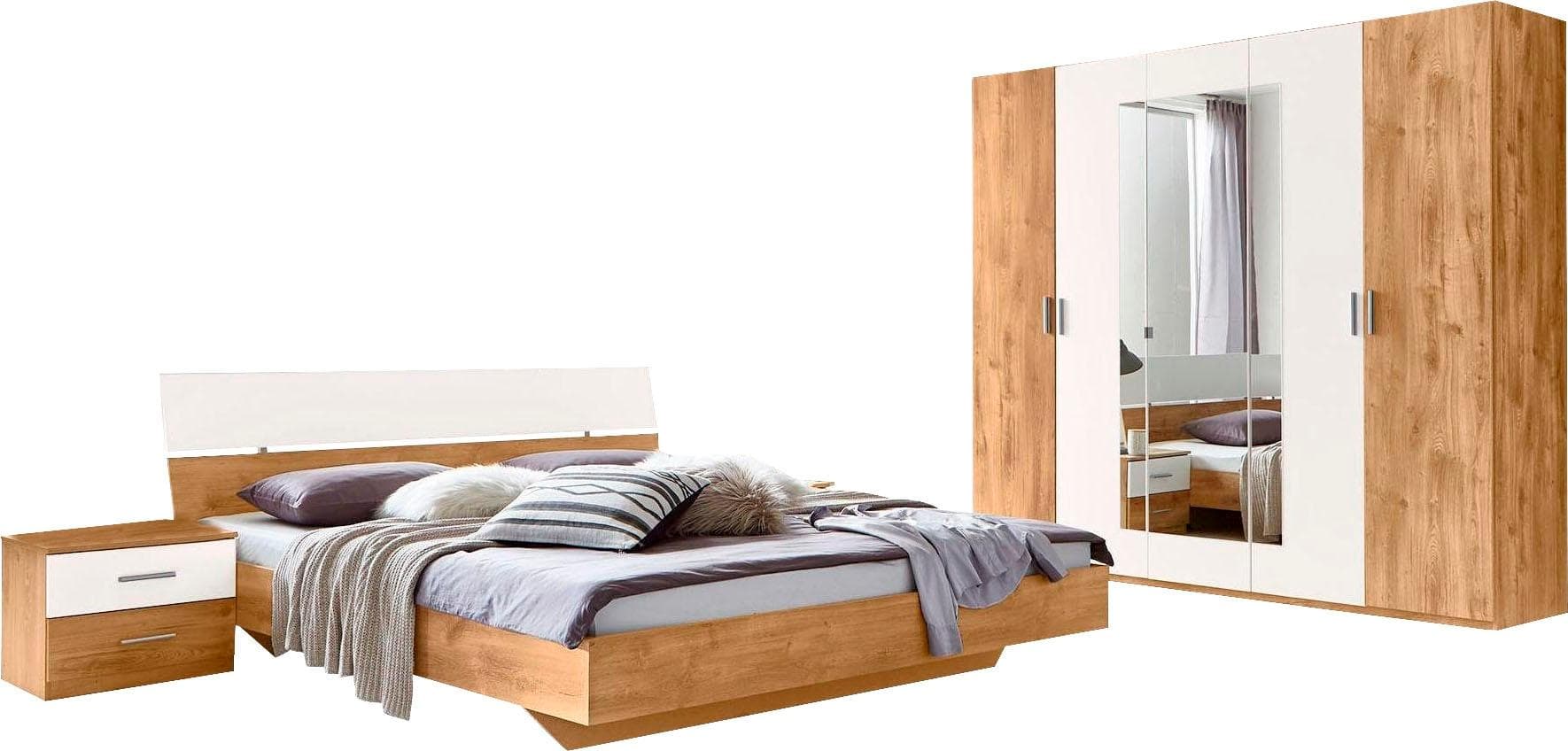 Wimex Schlafzimmer-Set Katrin 4-tlg. Weiß Schrank Bett Nachttische