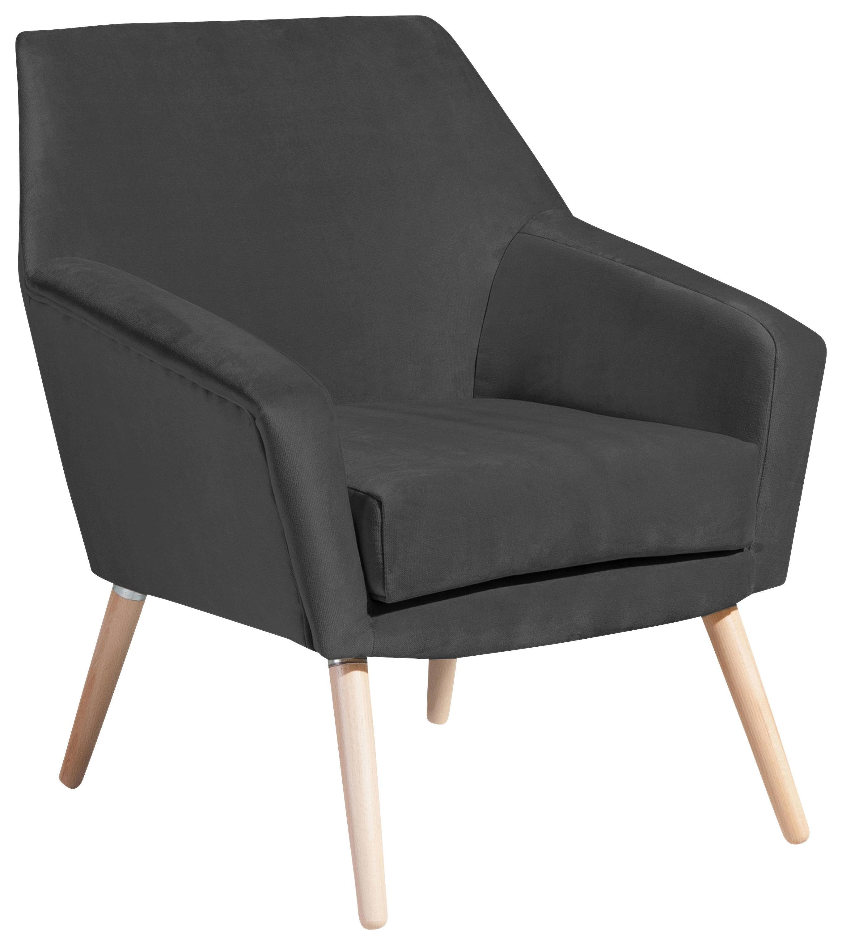 Max Winzer Sessel Allegro Dunkelgrau Braun Textil