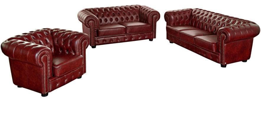 Max Winzer Sitzgarnitur Echtleder Rot 2er-Sofa