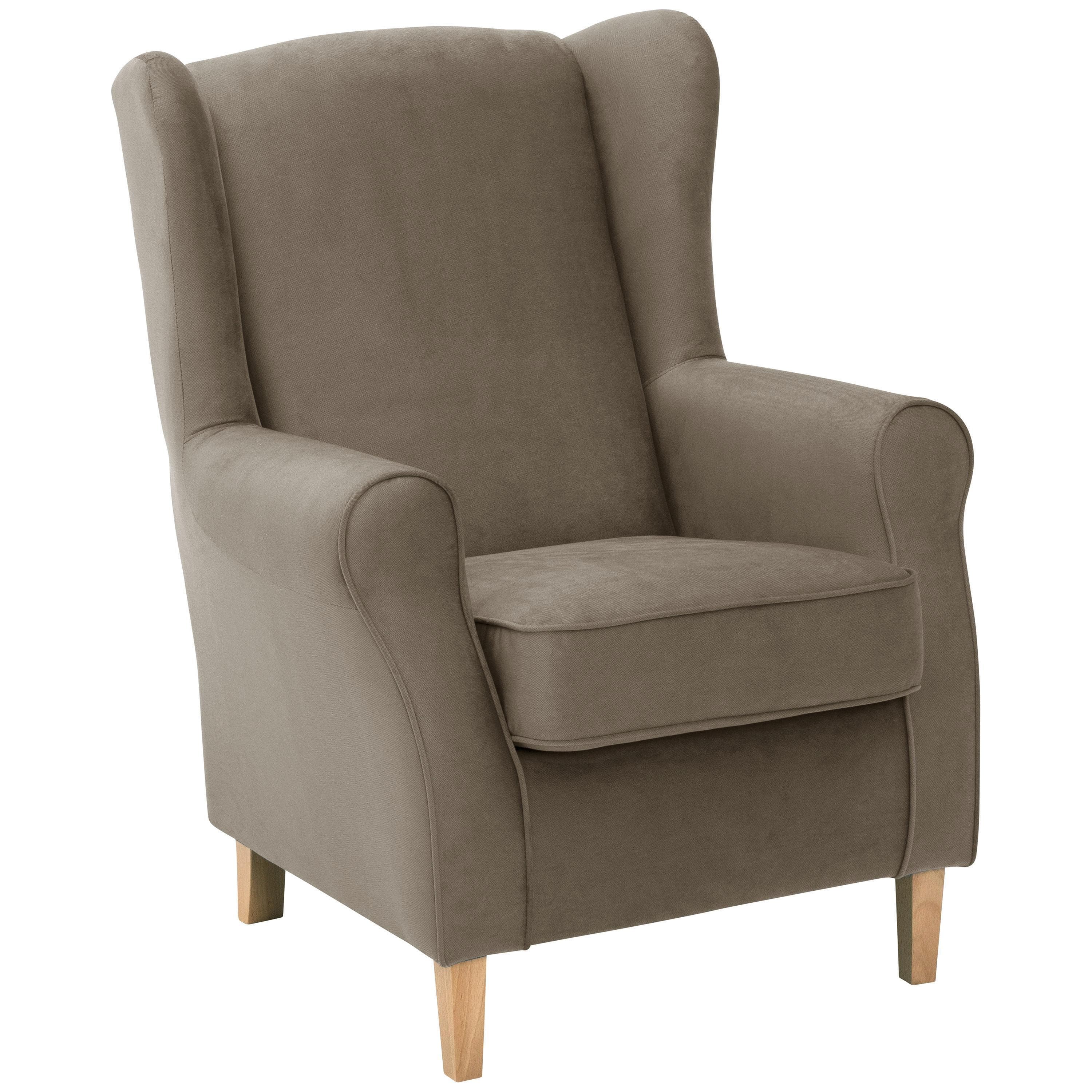 Max Winzer Ohrensessel 'Lorris' Hellbraun Textil