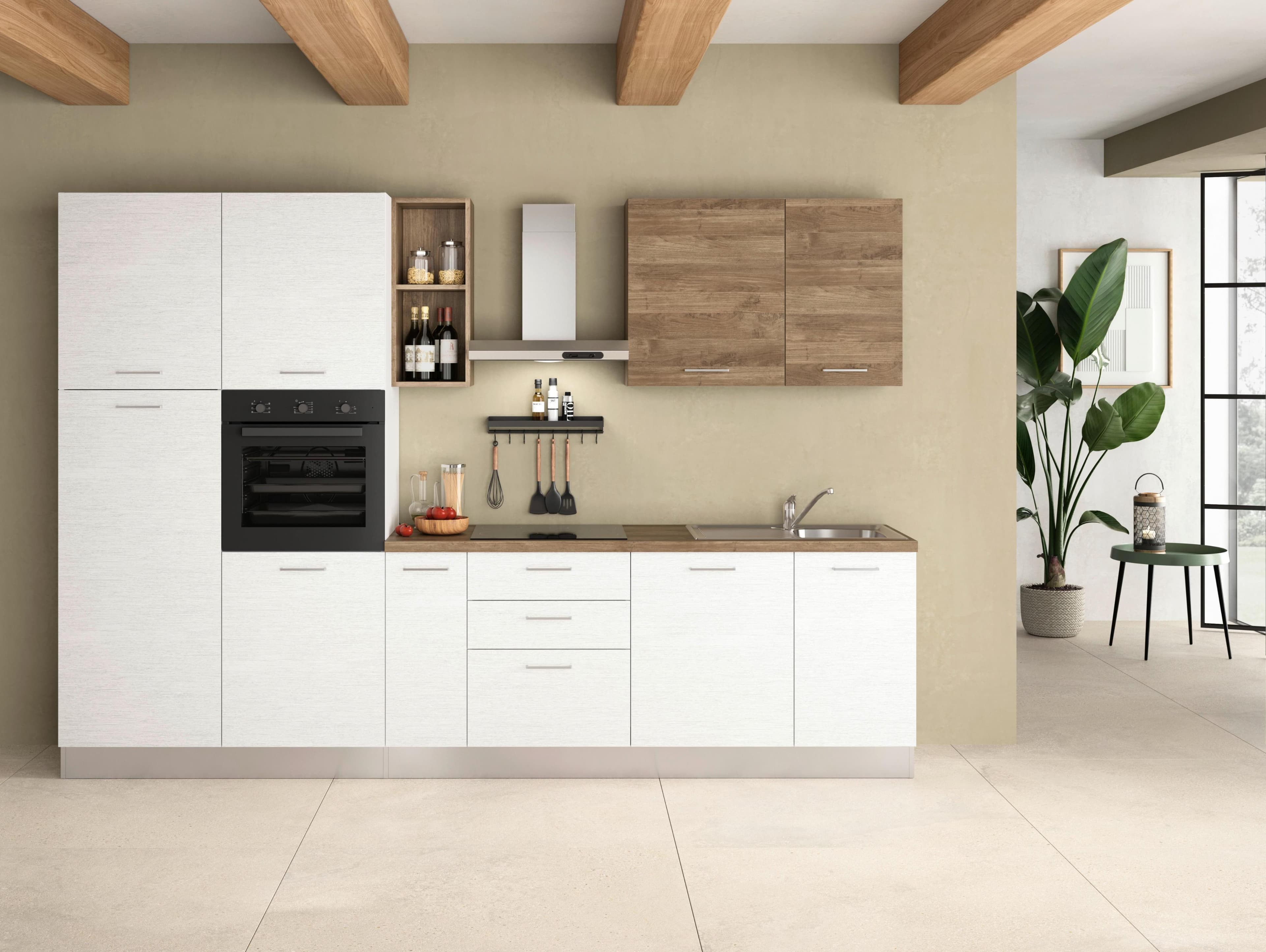 Küchenblock Dafne 315 m. Gerät Weiß Kunststoff