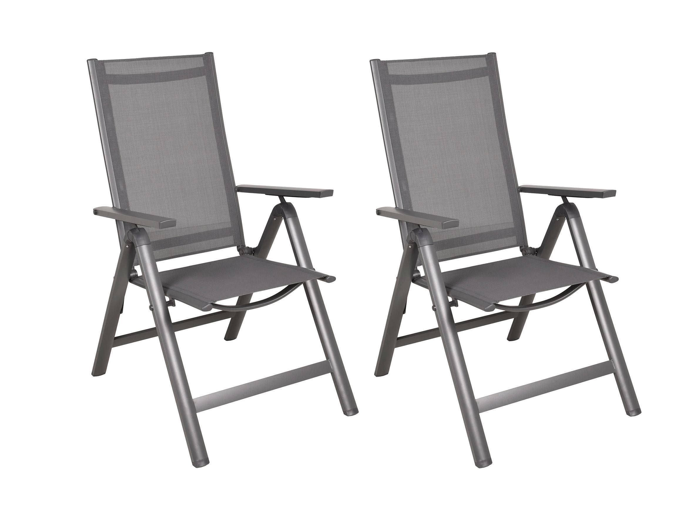 Gartenklappstuhl-Set Hochlehner Lenola Anthrazit 2er Set