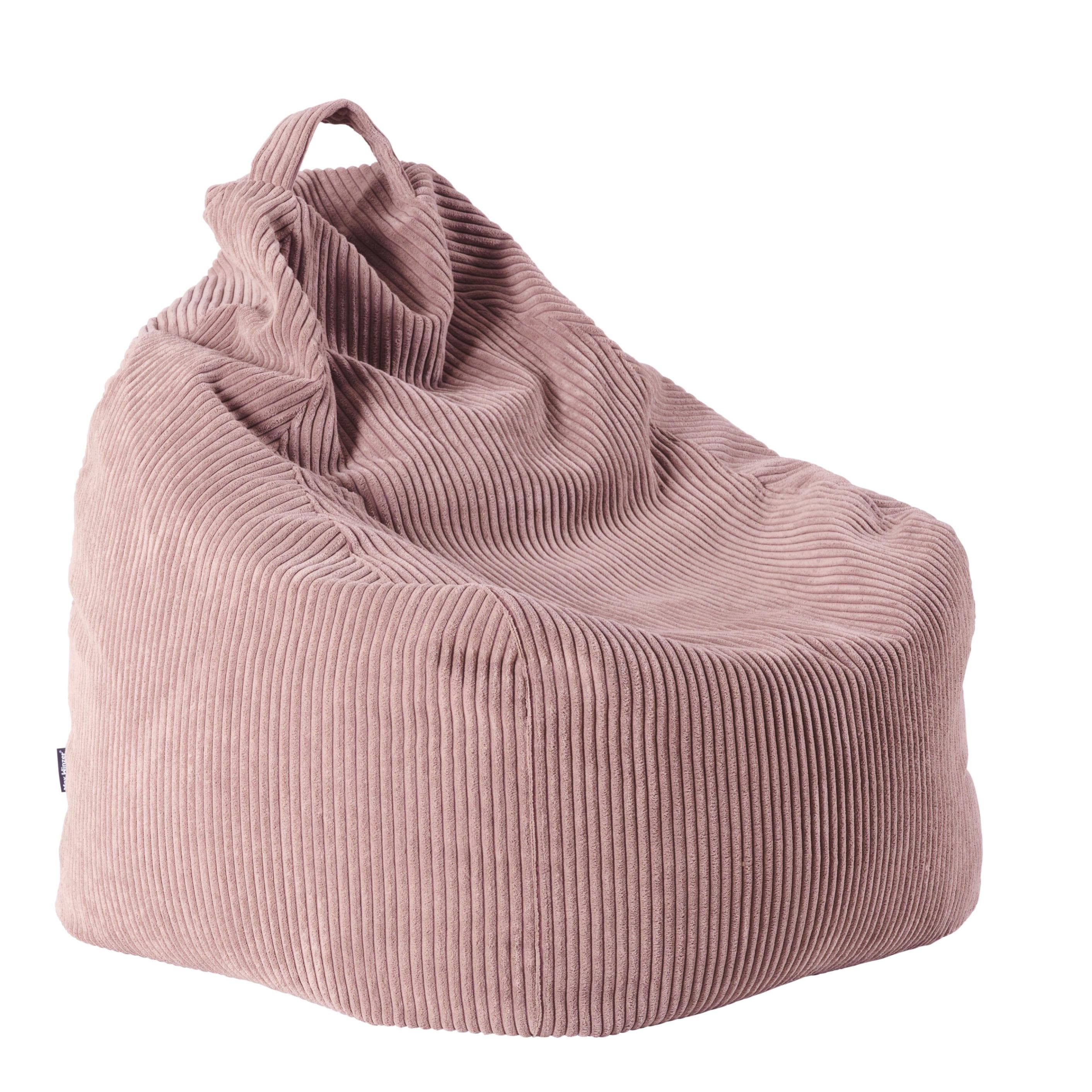 Sitzsack Cord mit Zip Rosa