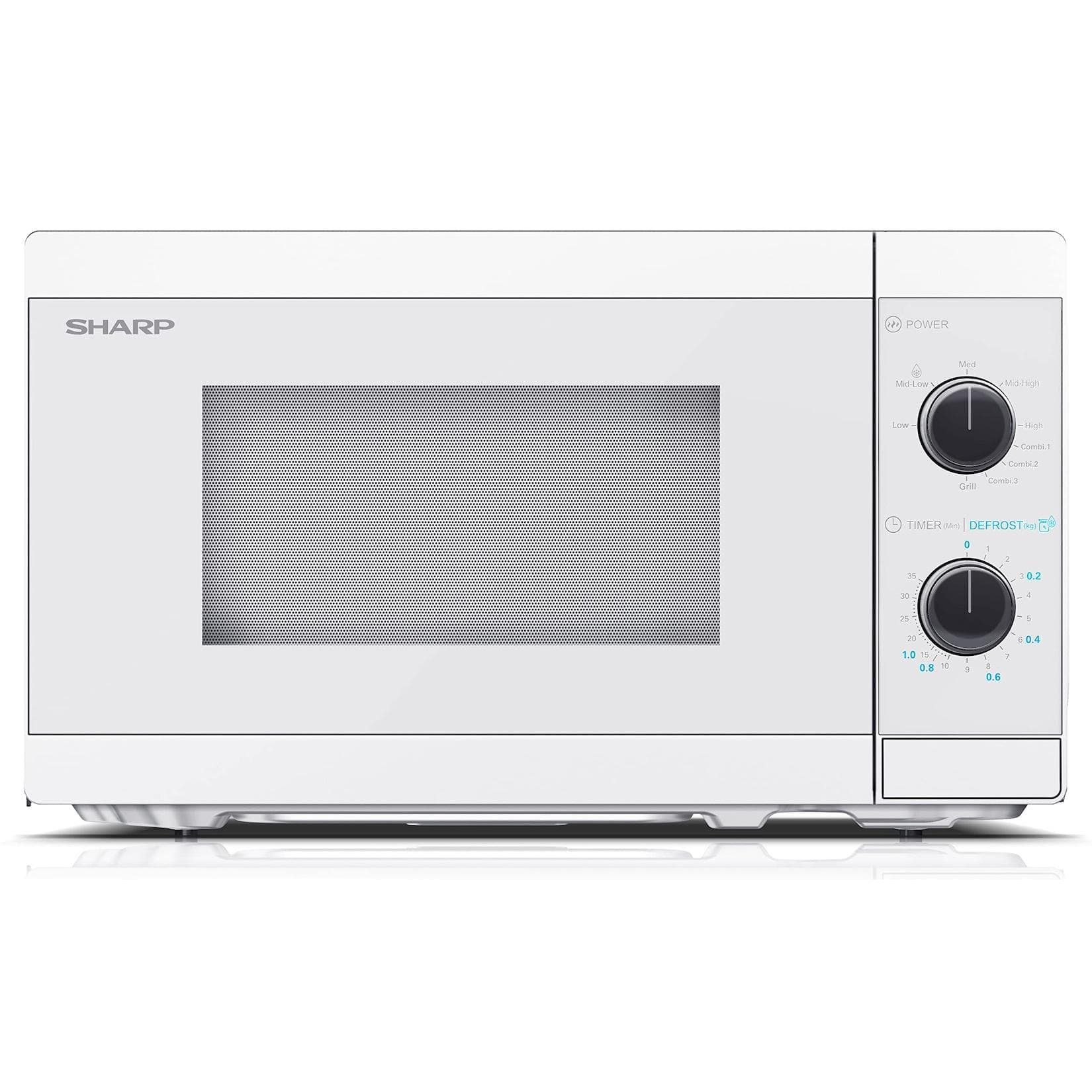 Sharp Mikrowelle YC-MG01E-C mit Grill 20L Kristallweiß 800W