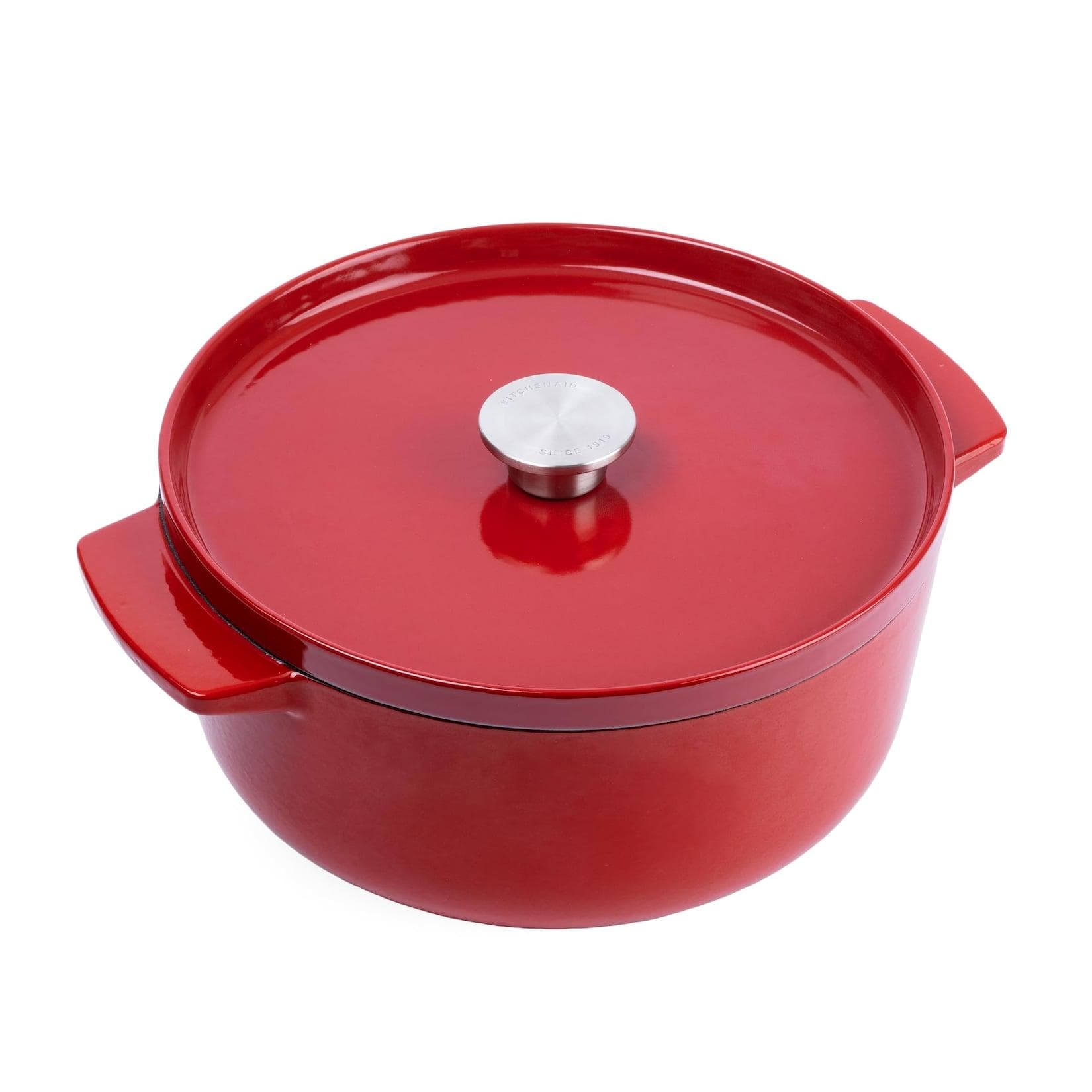 KitchenAid Bräter mit Deckel 26cm 5.2L Rot Gusseisen