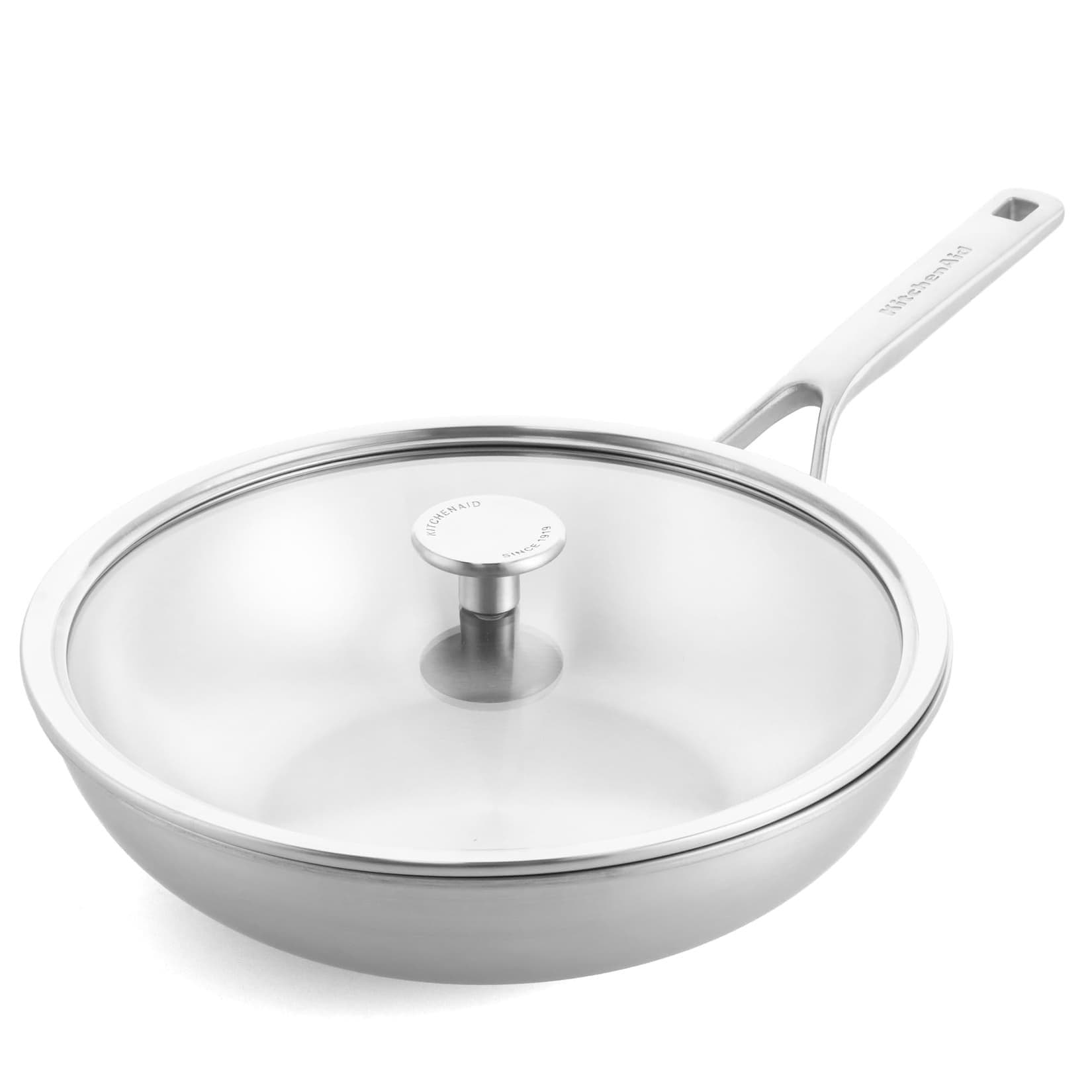 KitchenAid Wok 28cm Edelstahl mit Glasdeckel