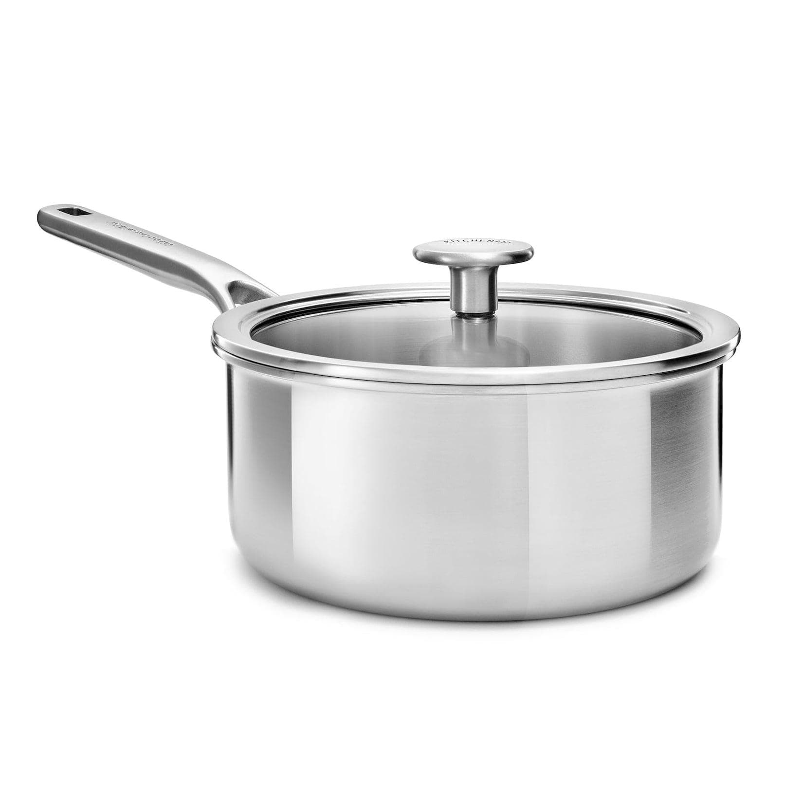 KitchenAid Stielkasserolle 1,5L mit Glasdeckel Edelstahl