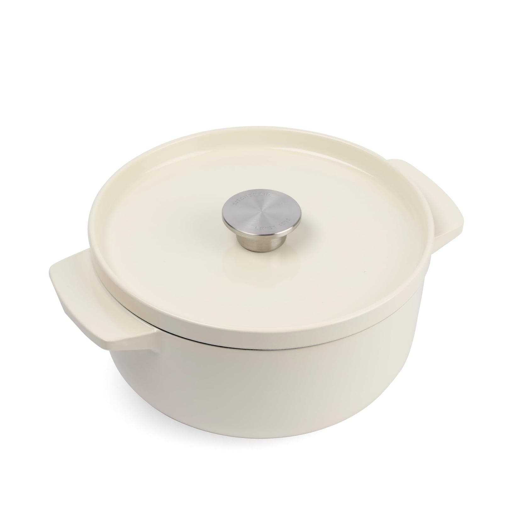 KitchenAid Bräter mit Deckel 22cm 3.3L Creme Gusseisen