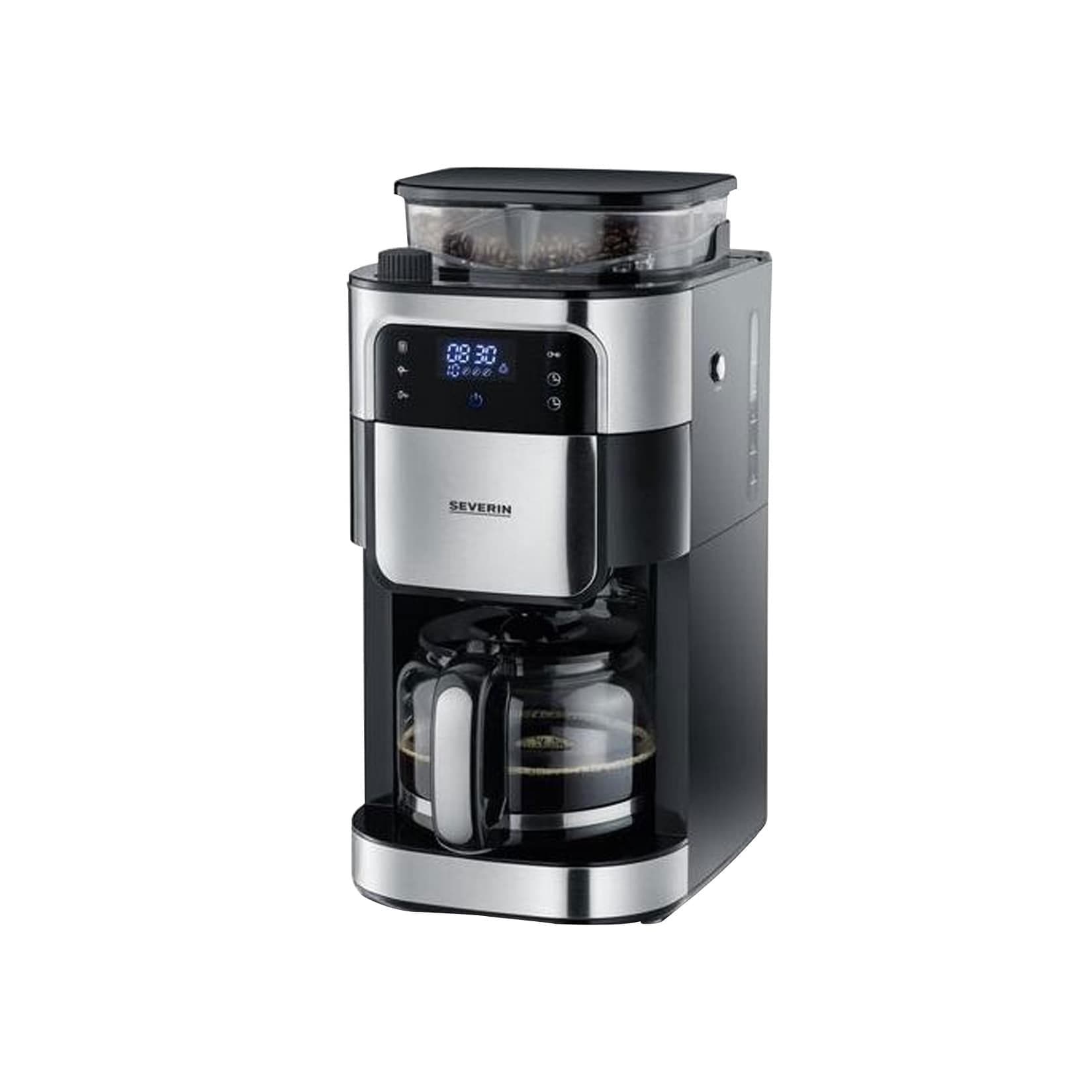SEVERIN Kaffeemaschine mit Mahlwerk KA 4813 Schwarz Edelstahl