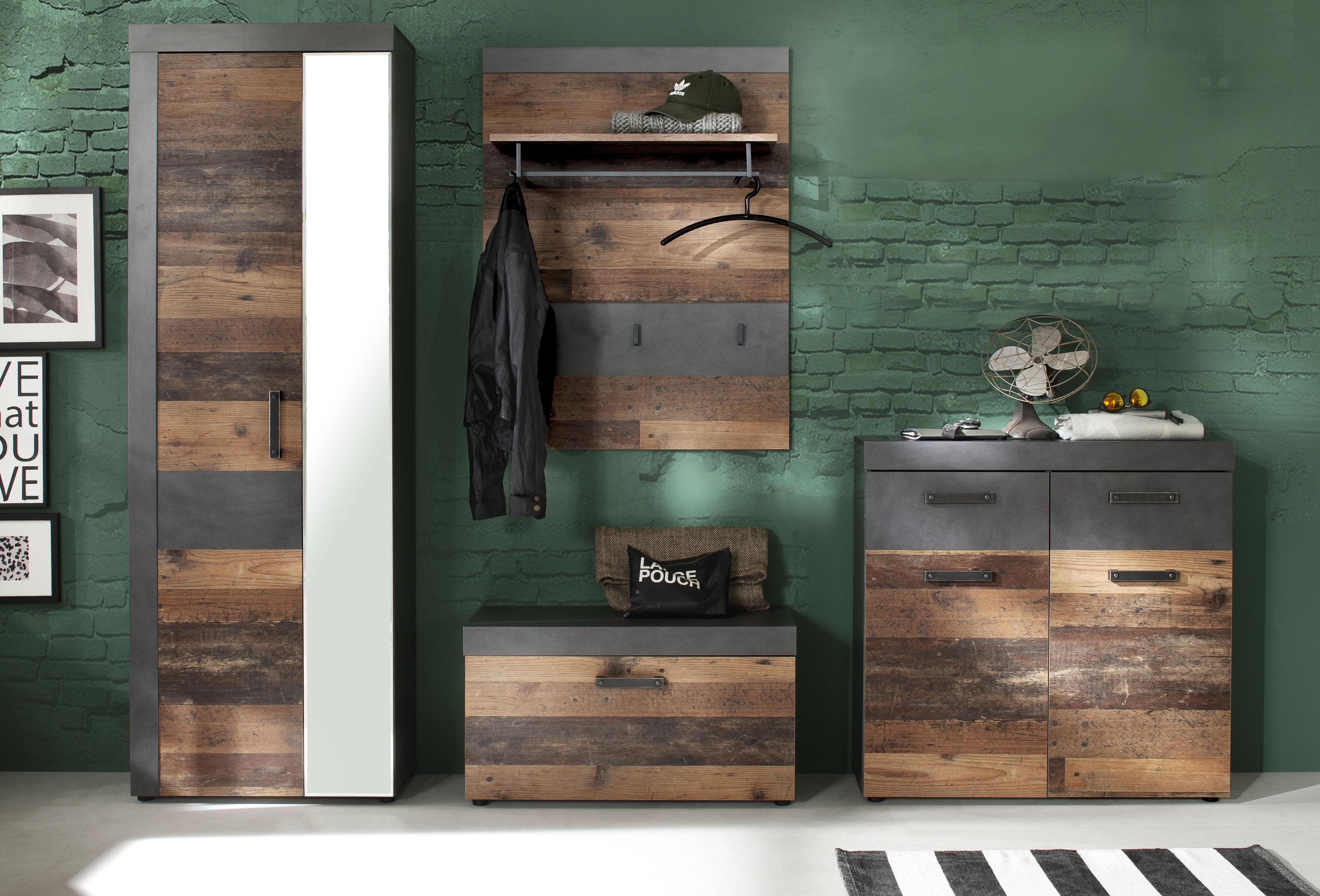 INOSIGN Garderoben-Set Ilana 4-tlg. Grau Industrial Style