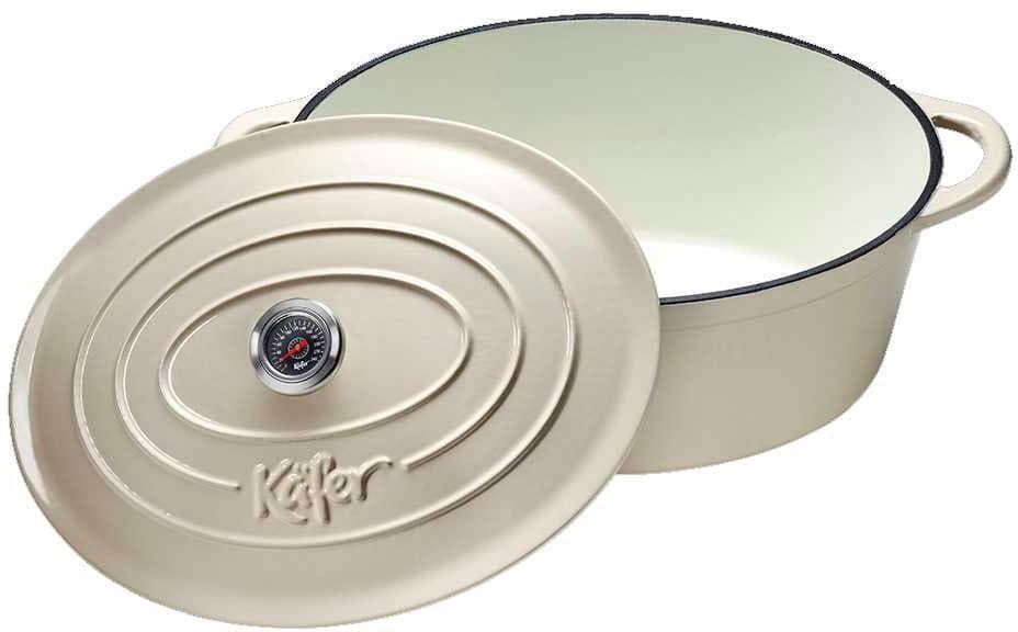Feinkost Käfer Bräter Oval Weiß Gusseisen Induktion