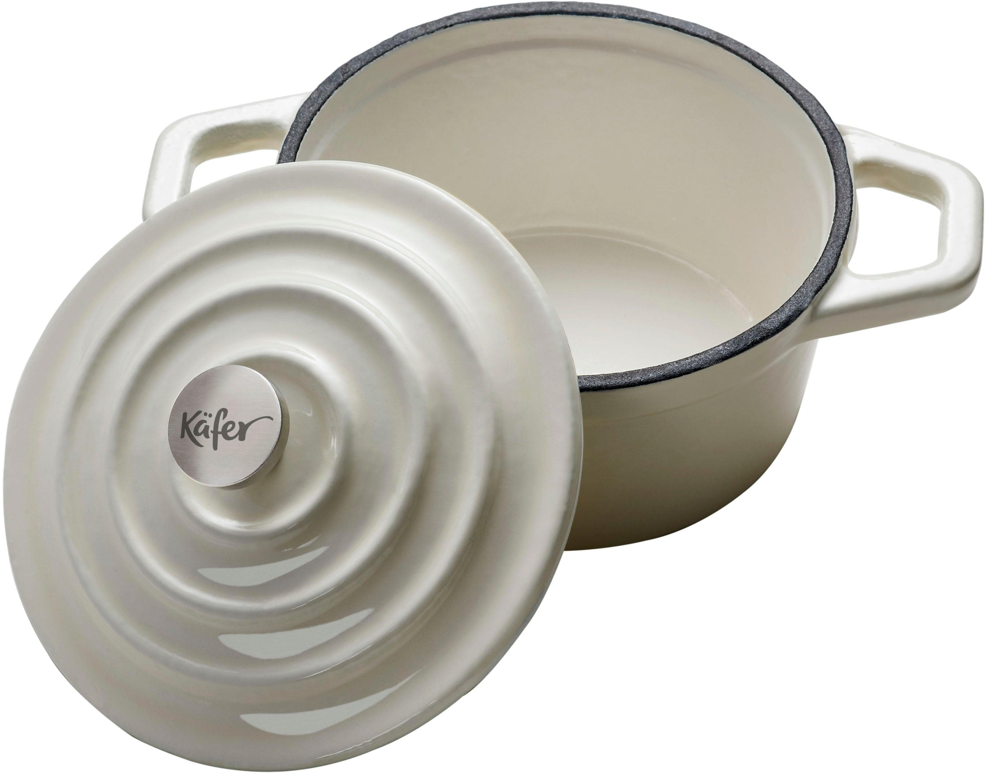 Feinkost Käfer Mini-Cocotte Serviertopf Weiß Gusseisen