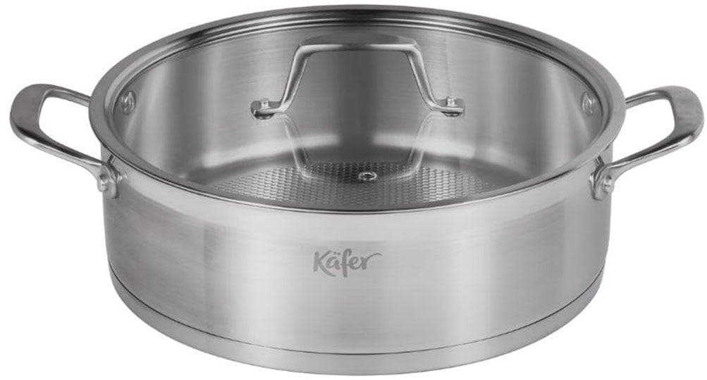 Feinkost Käfer Servierpfanne Edelstahl 28 cm Silber Induktion