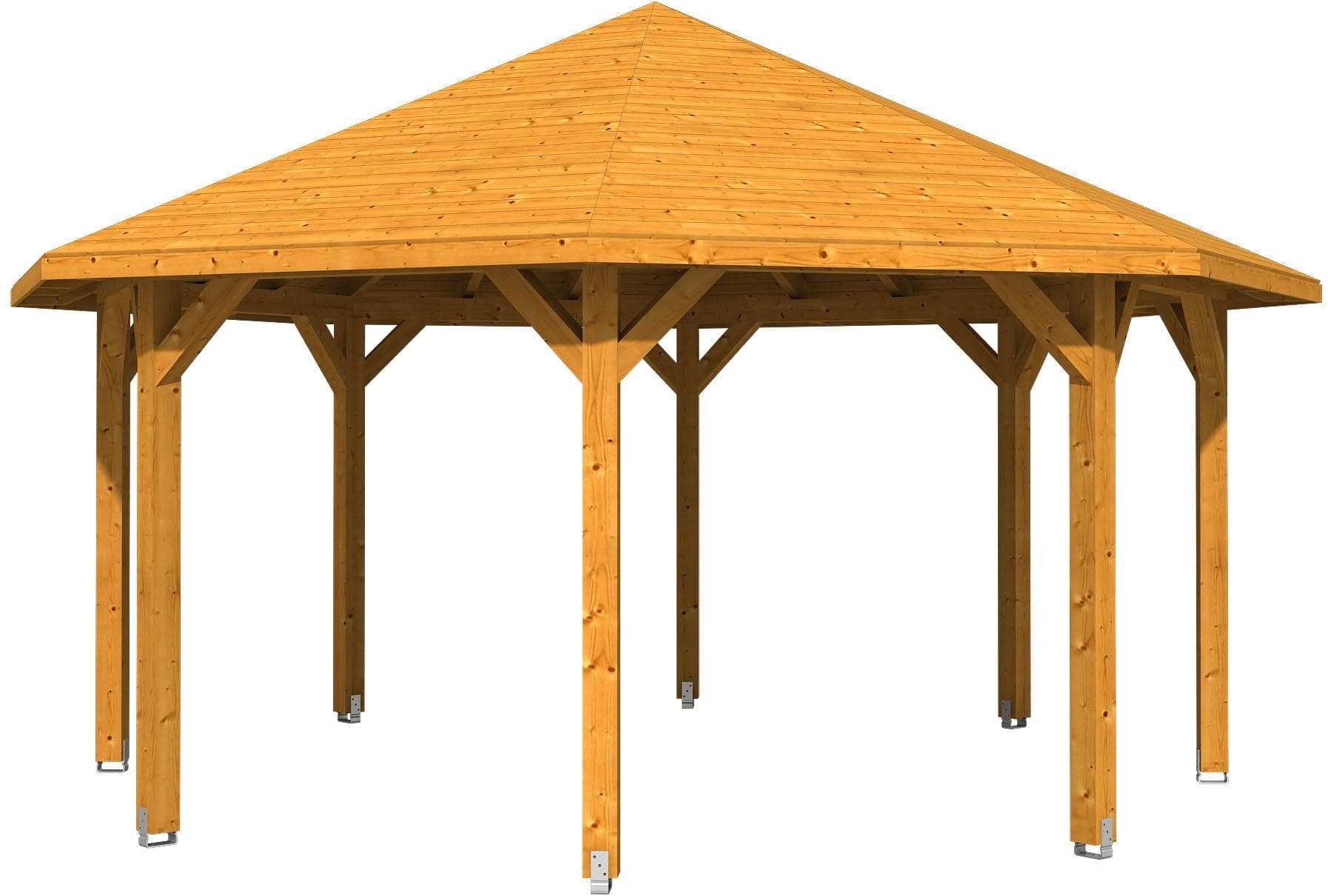 SKANHOLZ Holzpavillon Nice 3 Achteckig Eiche hell Leimholz