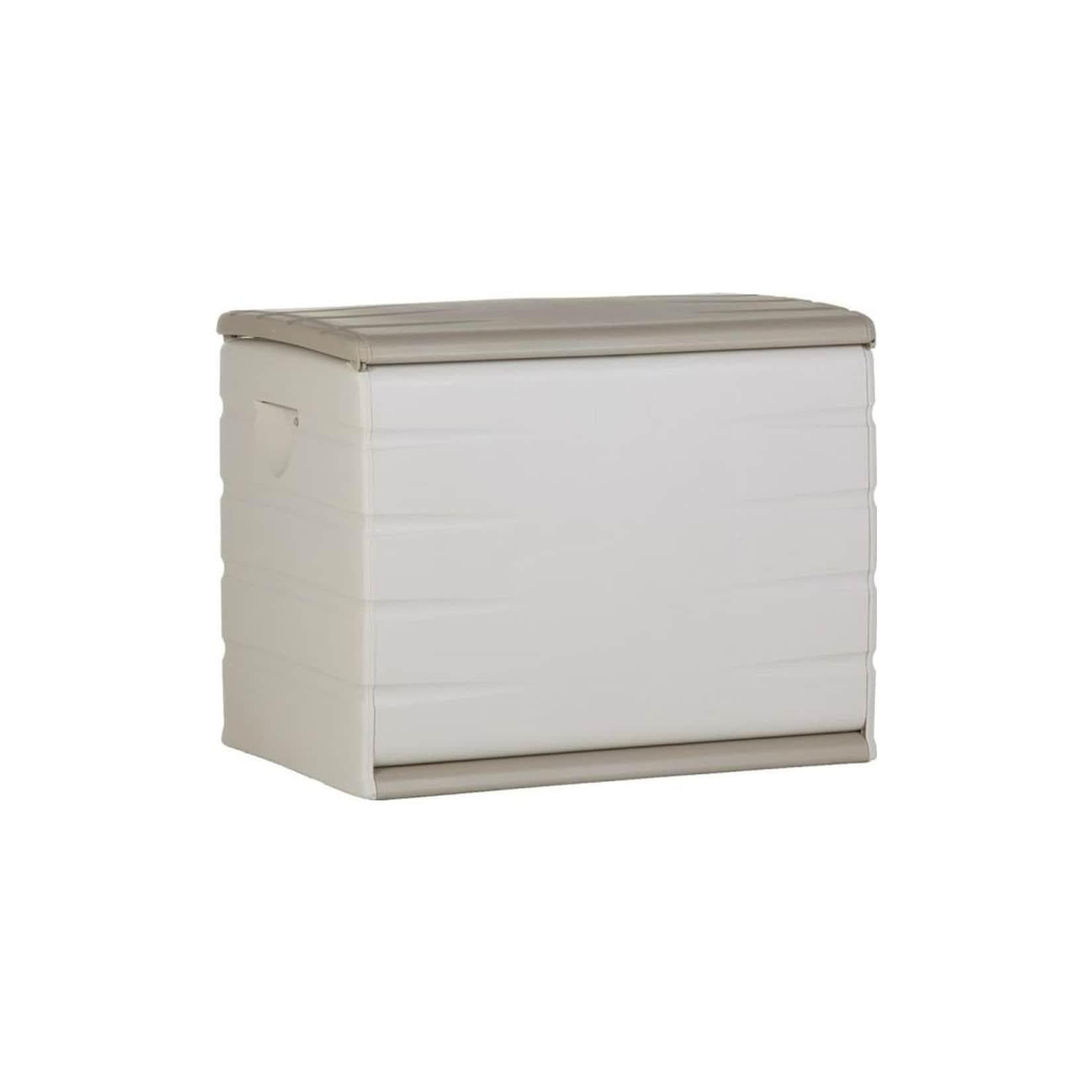 PLASTIKEN Truhe 260L Beige Abschließbar mit Rollen