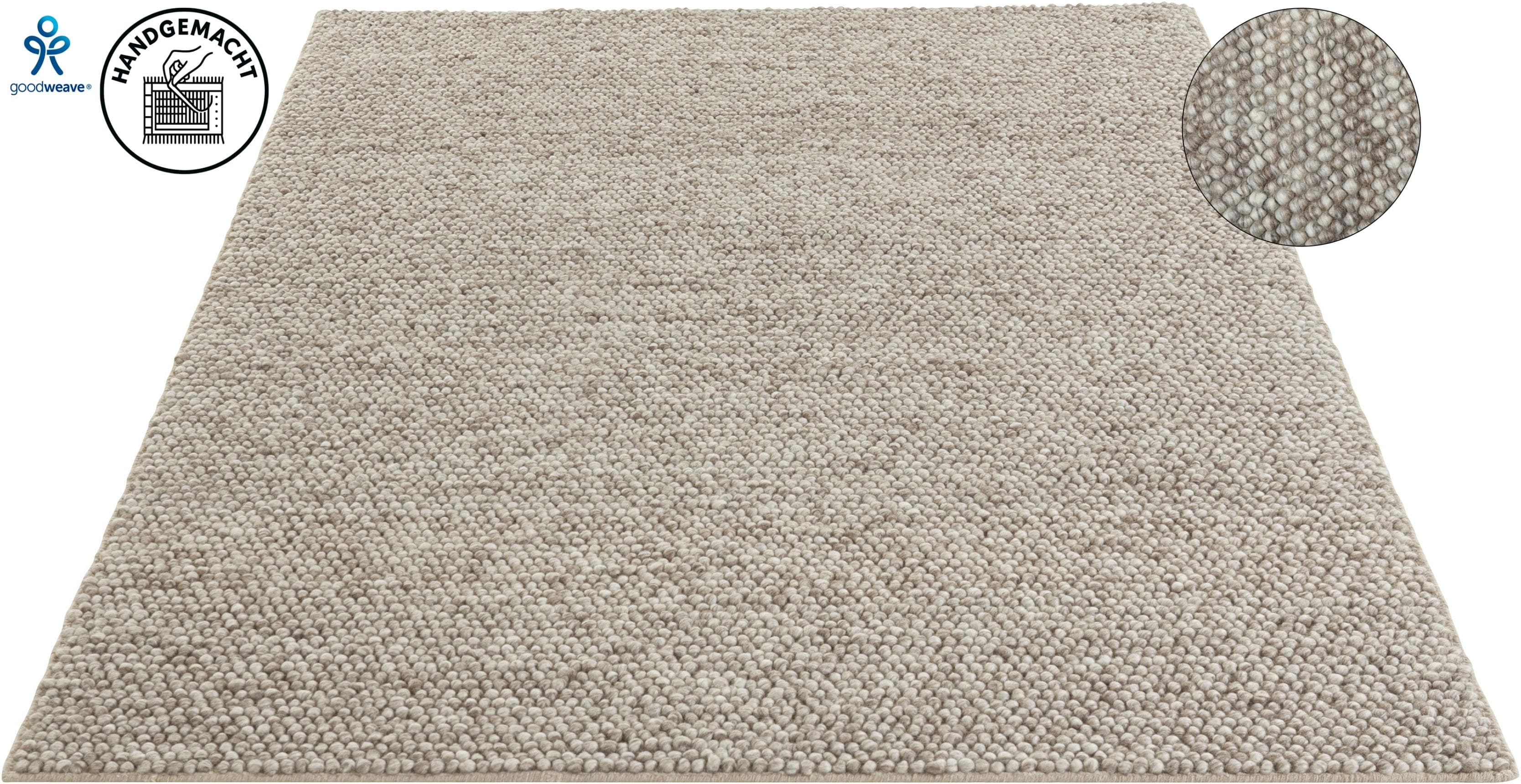 LeGer Home Ainhoa Wollteppich Handgewebt Beige Meliert