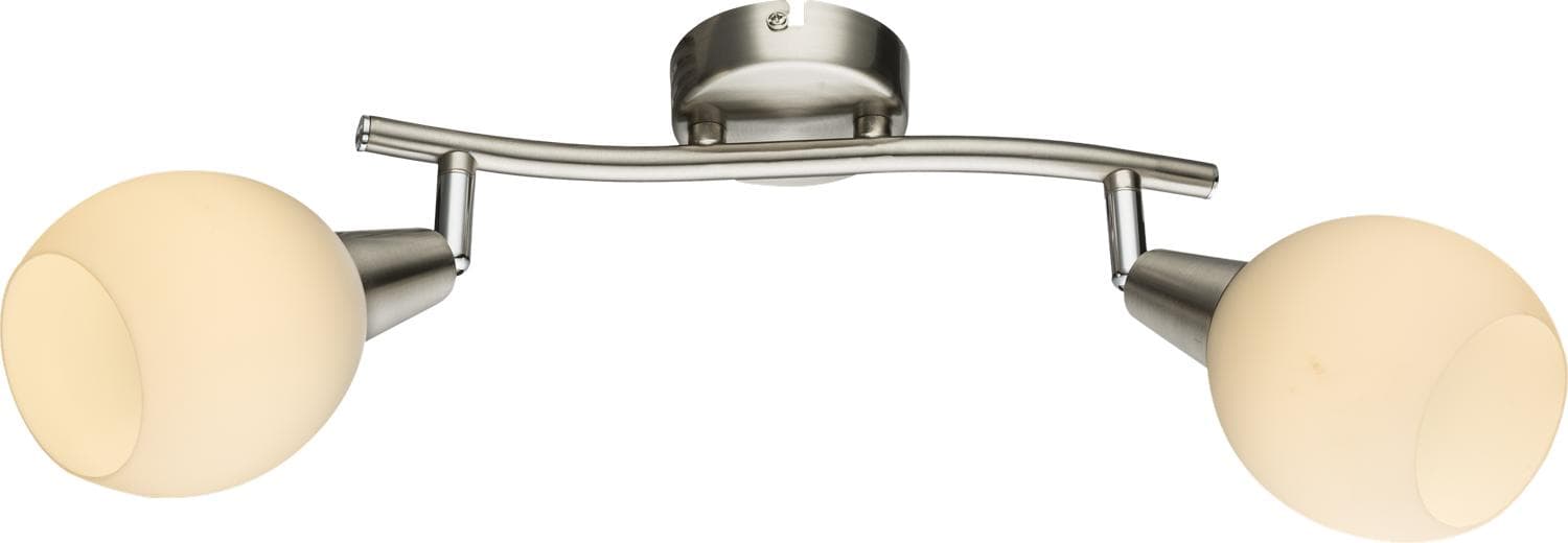 GLOBO LIGHTING Deckenspot Elliott Nickelfarben Matt 2-flammig LED