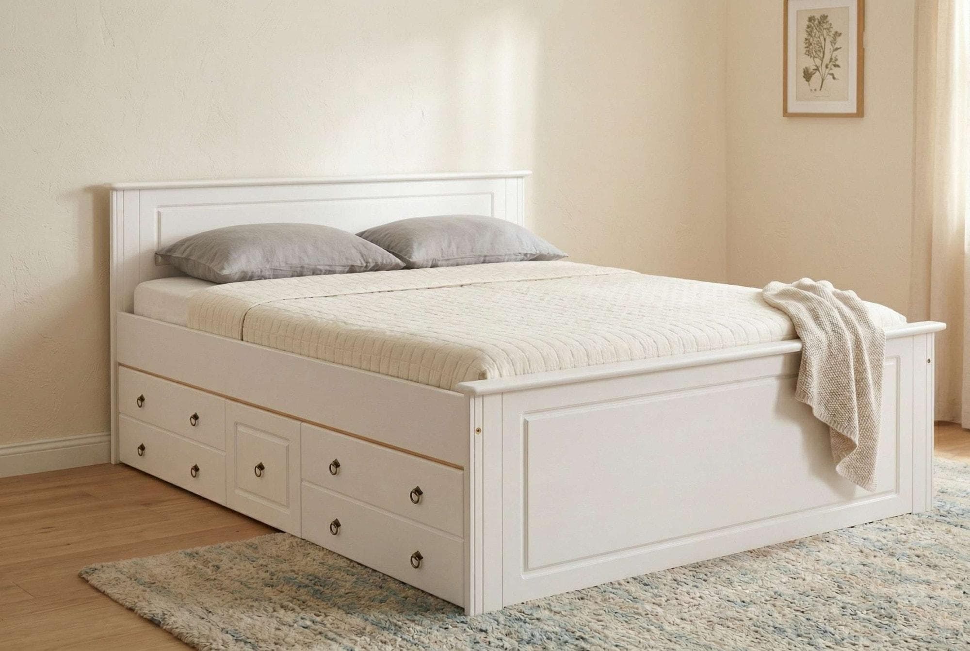 OTTO HOME Massivholzbett Hugo weiß Landhausstil