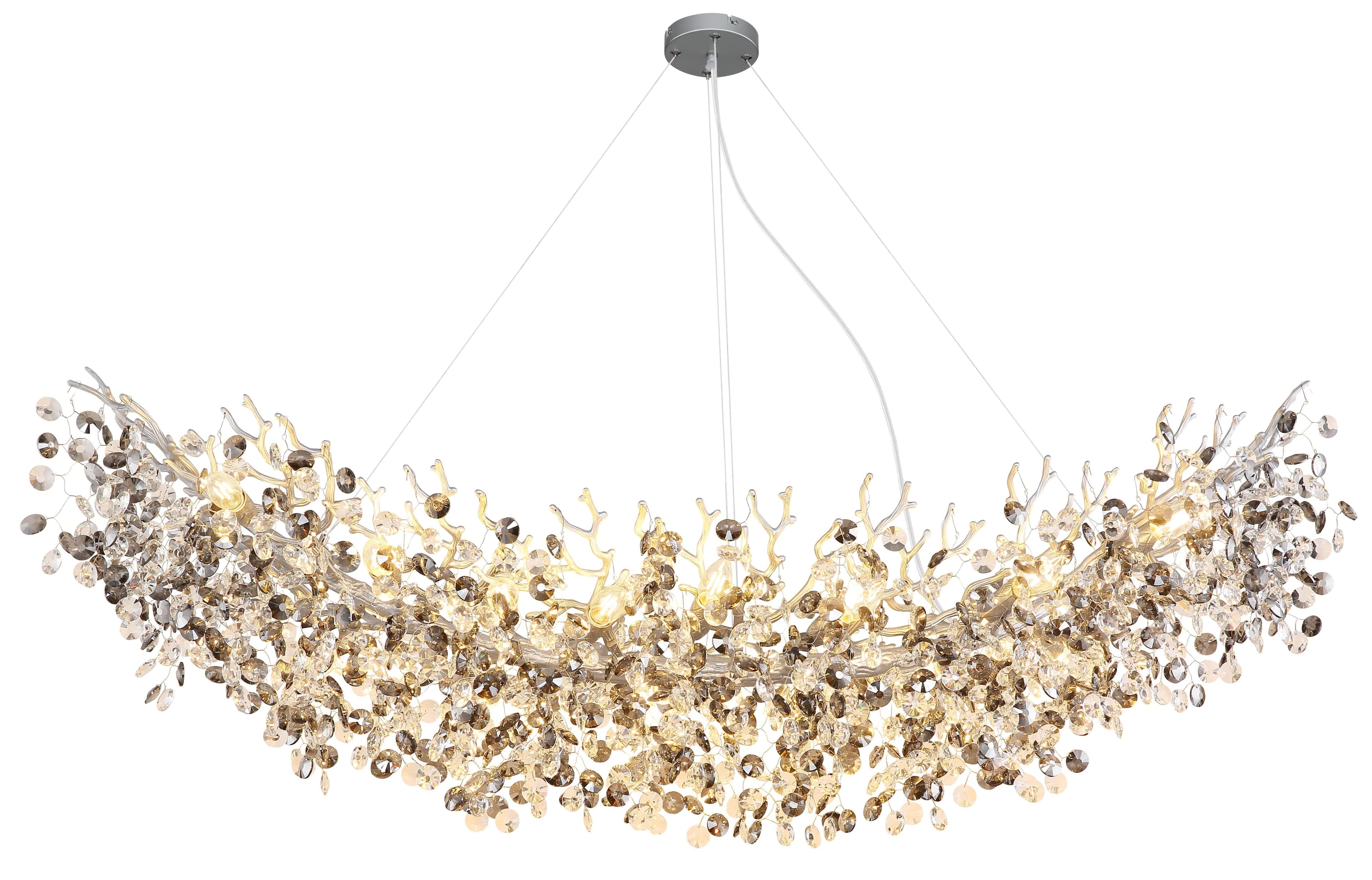 Kronleuchter QUEENA Silber Kristallglas GLOBO Lighting