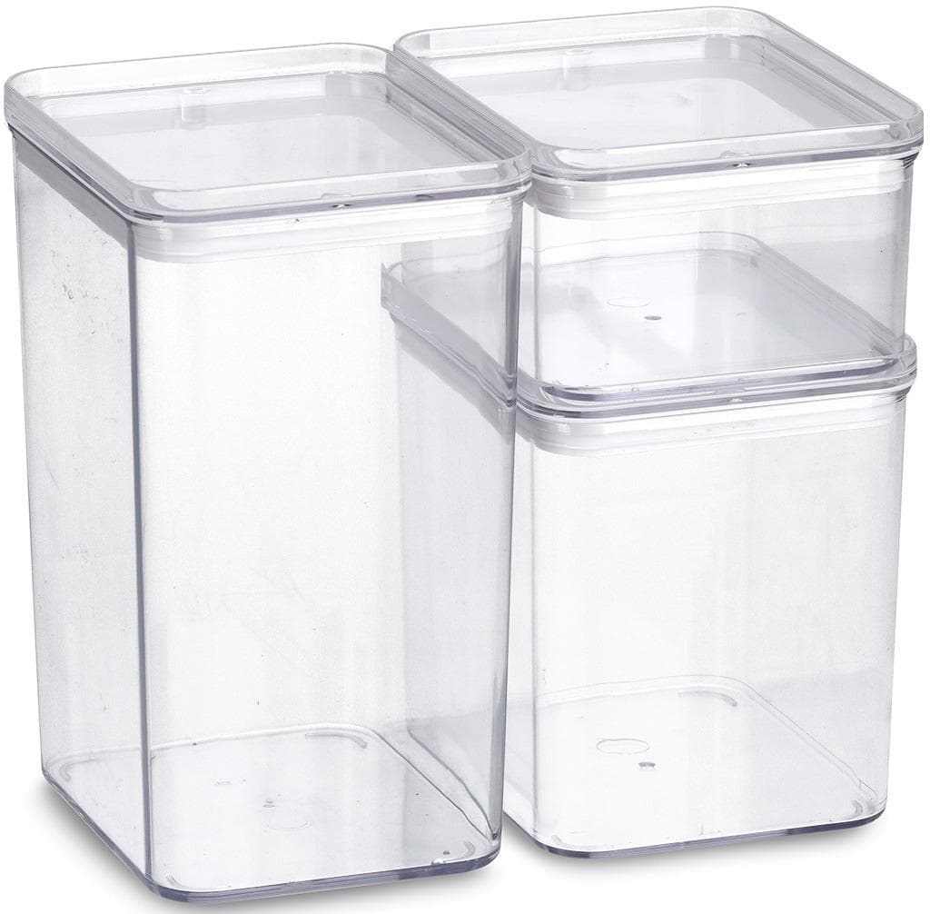 ZELLER Vorratsdose 3-teilig Transparent Stapelbar