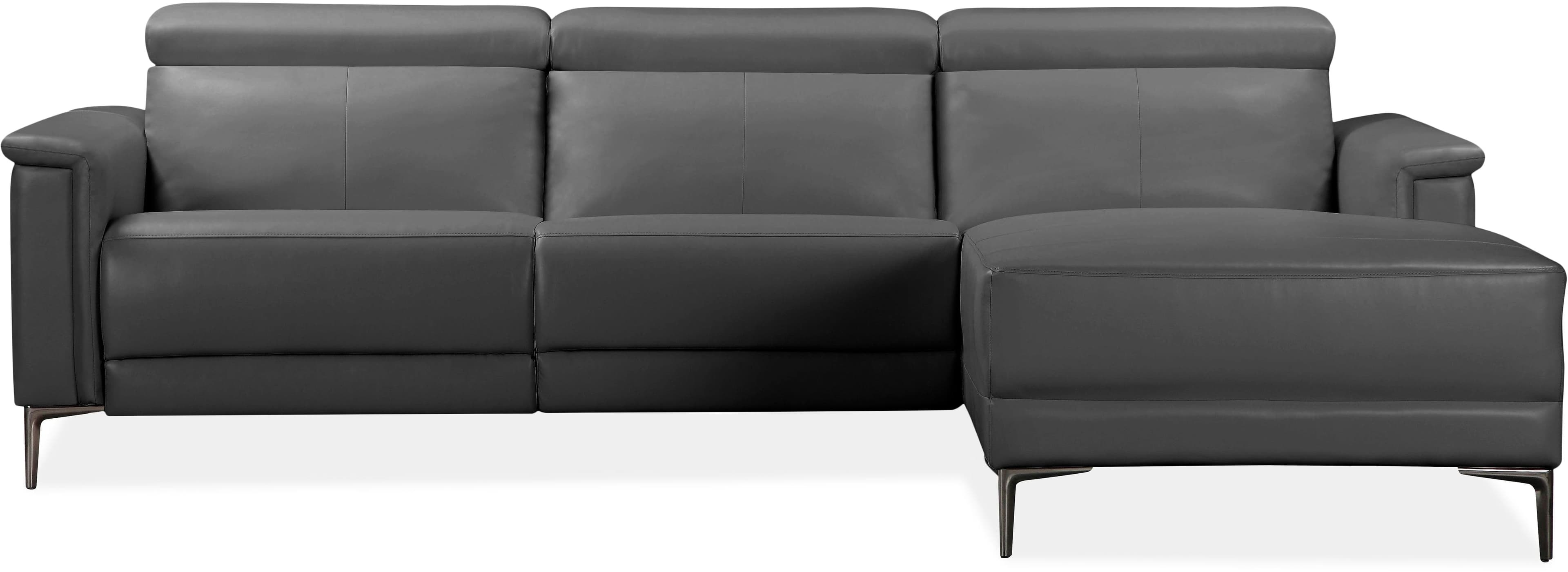 OTTO HOME Ecksofa LUND L-Form Grau Elektrische Relaxfunktion USB-A