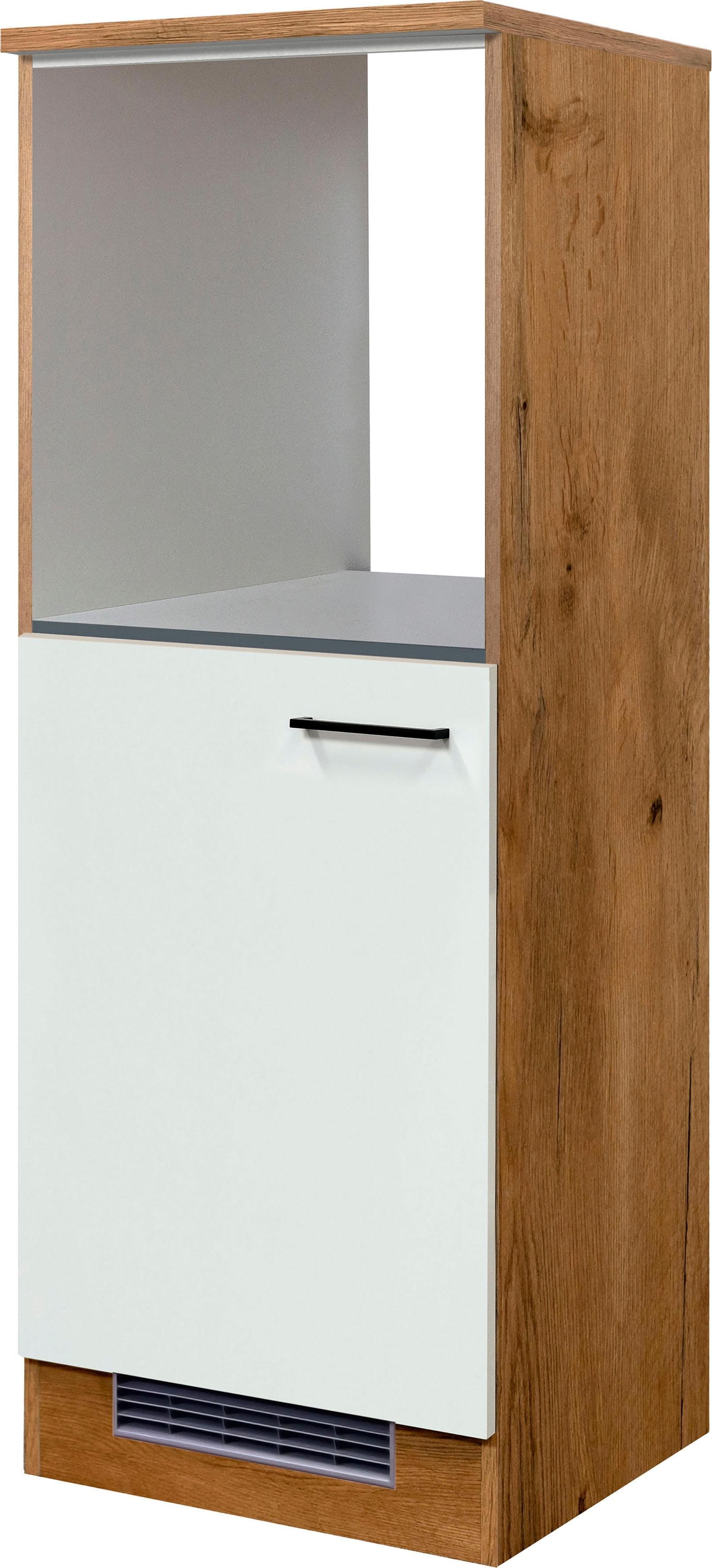 FLEX-WELL Vintea Backofen/Kühlumbauschrank Beige Braun Metallgriffe