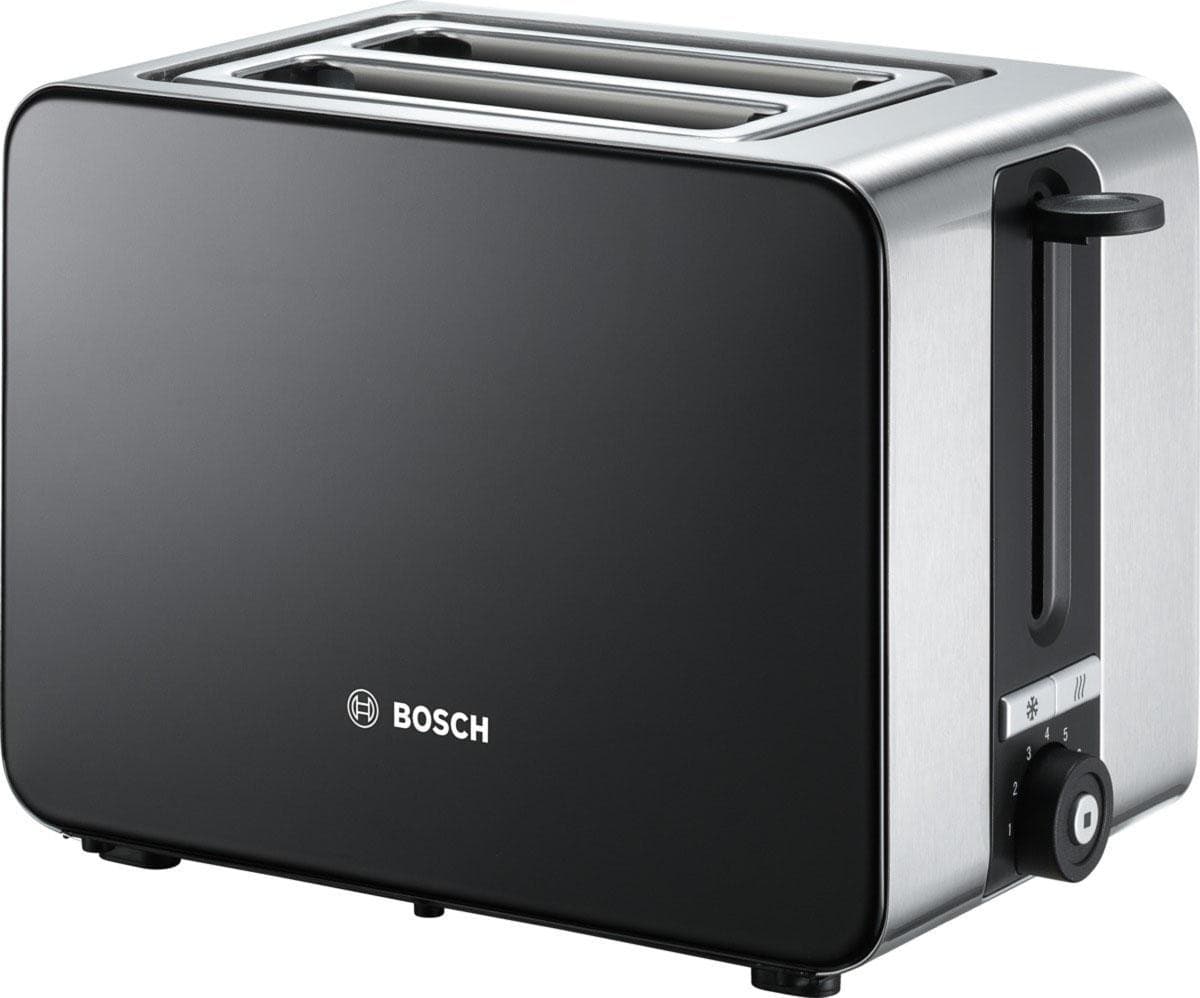 Bosch Toaster TAT7203 Schwarz Edelstahl Flächenheizung