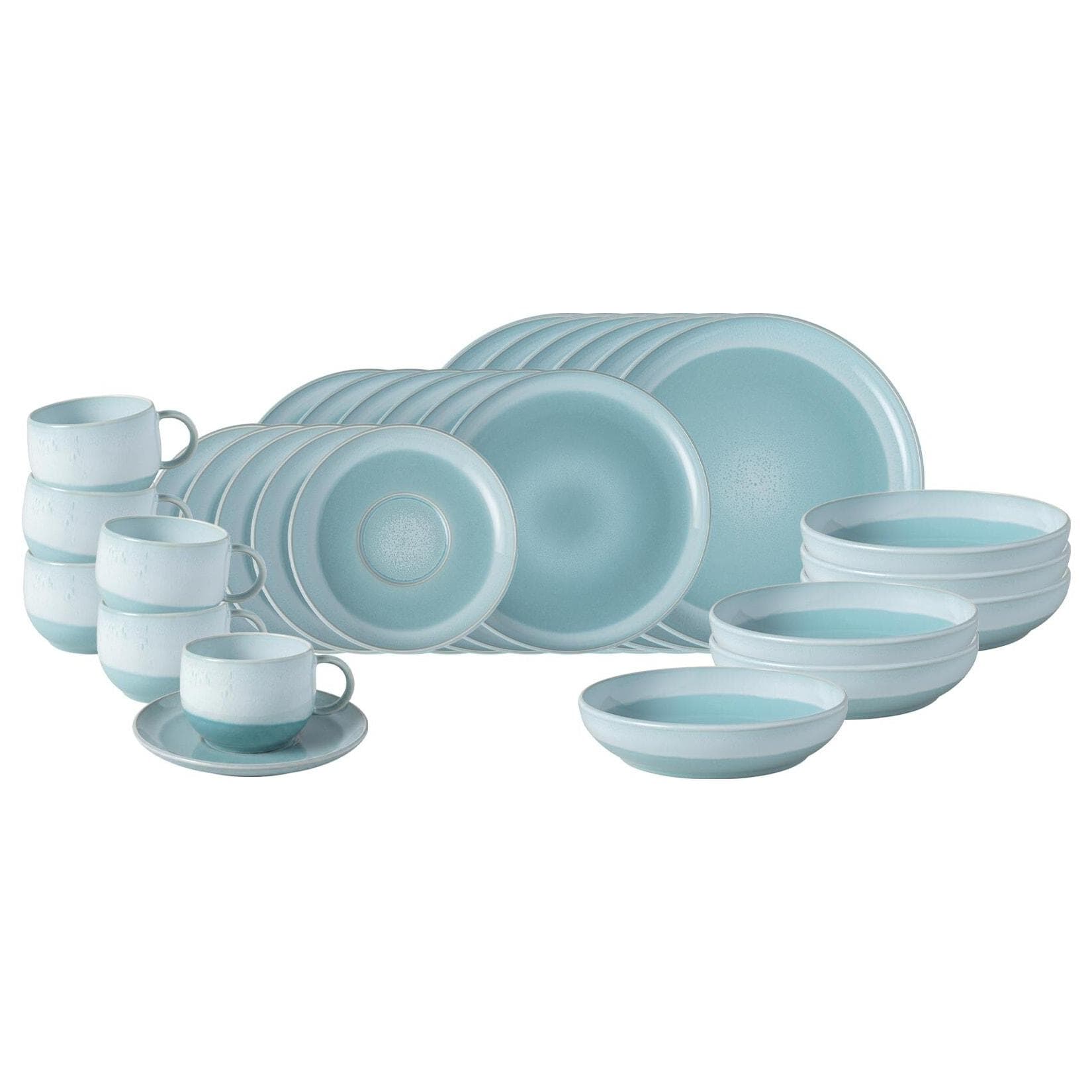 Villeroy & Boch like. Kombiservice Perlemor Aqua 30er Set Türkis