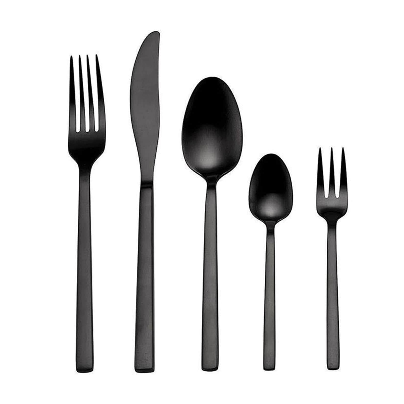 ECHTWERK Tafelbesteck Set 30tlg PURE BLACK Shiny