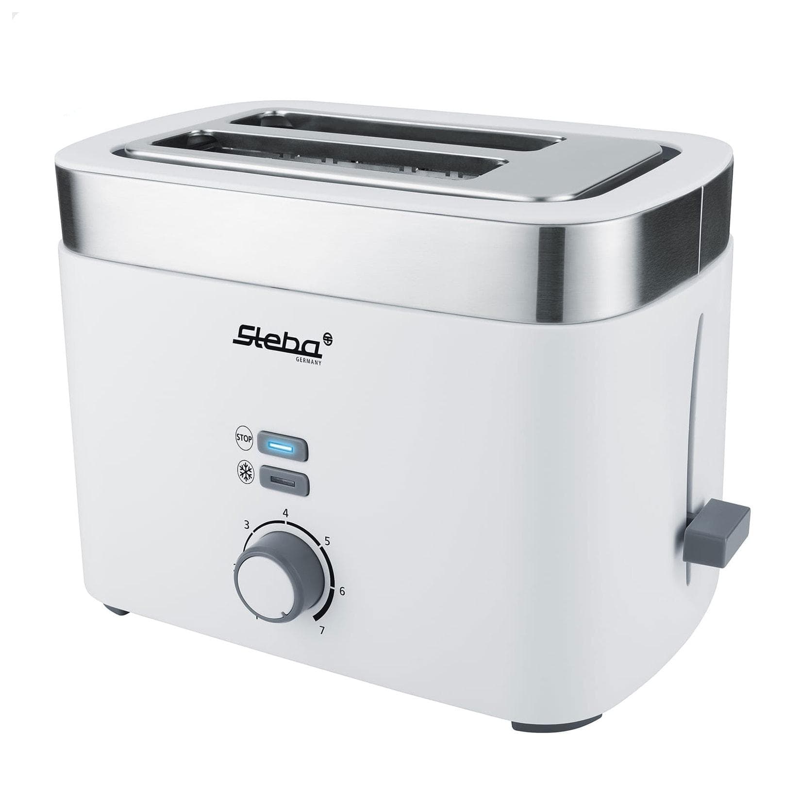Steba Toaster TO 10 Bianco Weiß/Edelstahl 930 Watt 2 Scheiben