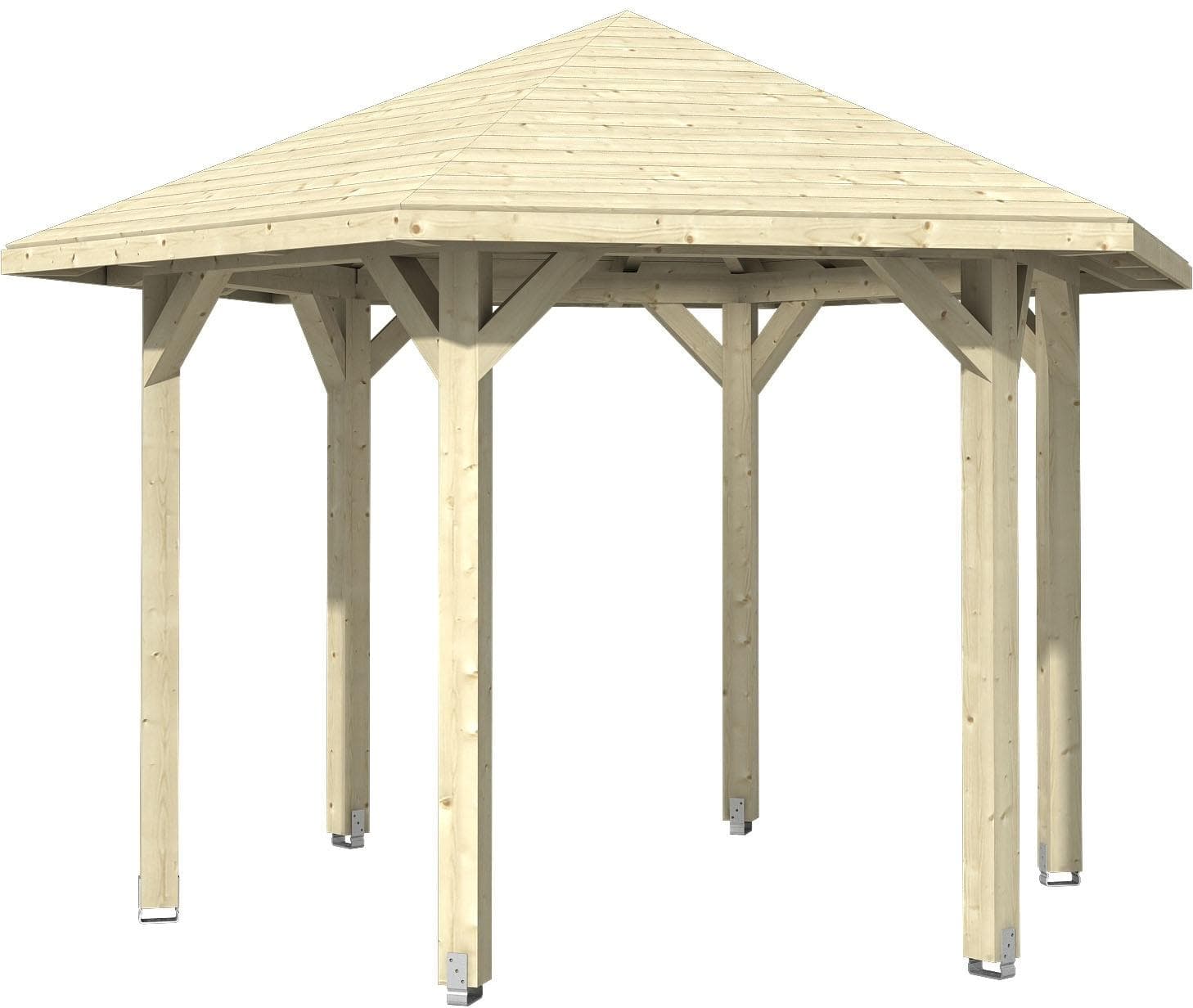 SKANHOLZ Pavillon Nancy 2 Leimholz Beige Sechseckig