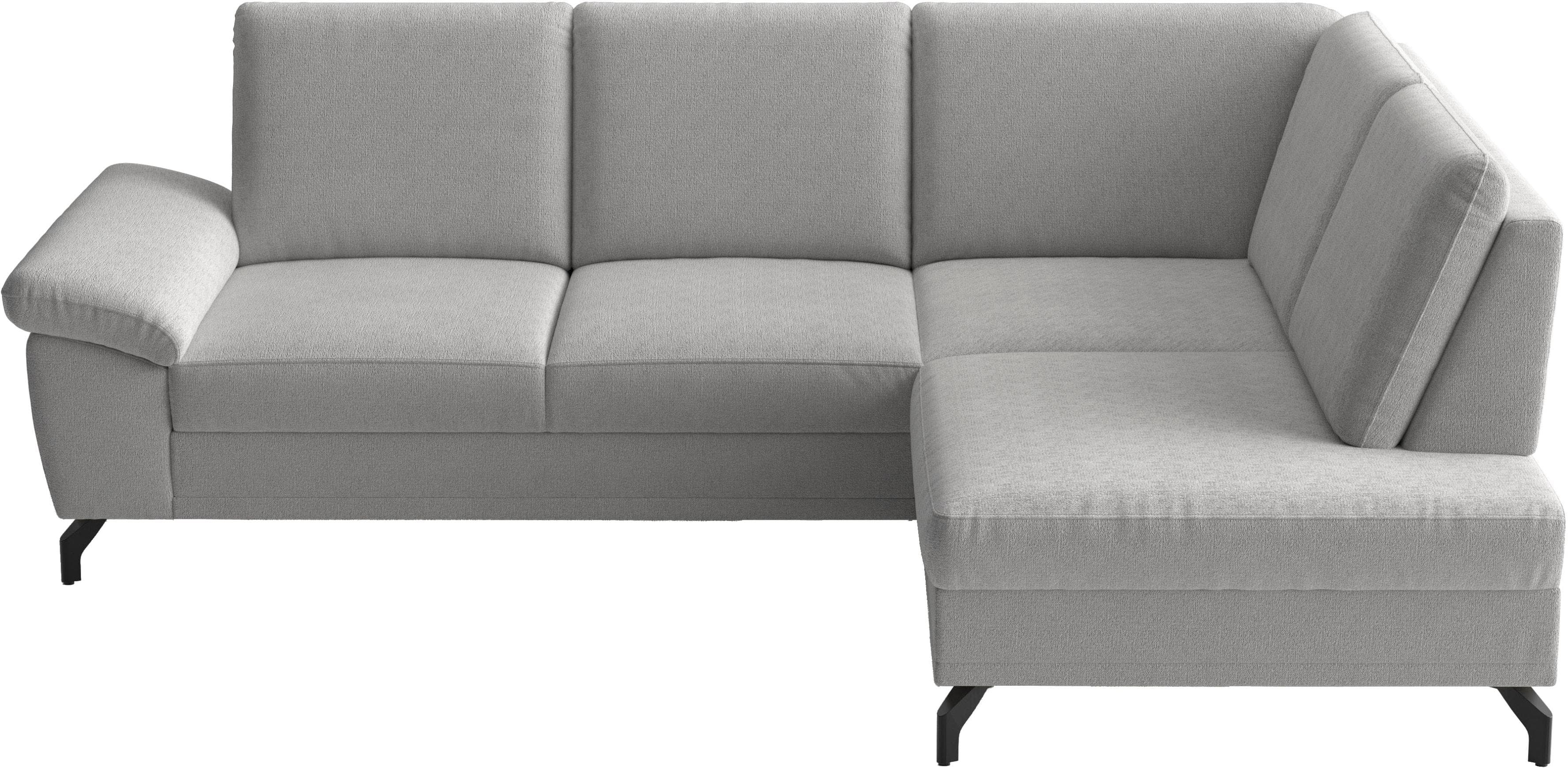 SIT & MORE Ecksofa Chelsea Silber mit Bettfunktion und Bettkasten