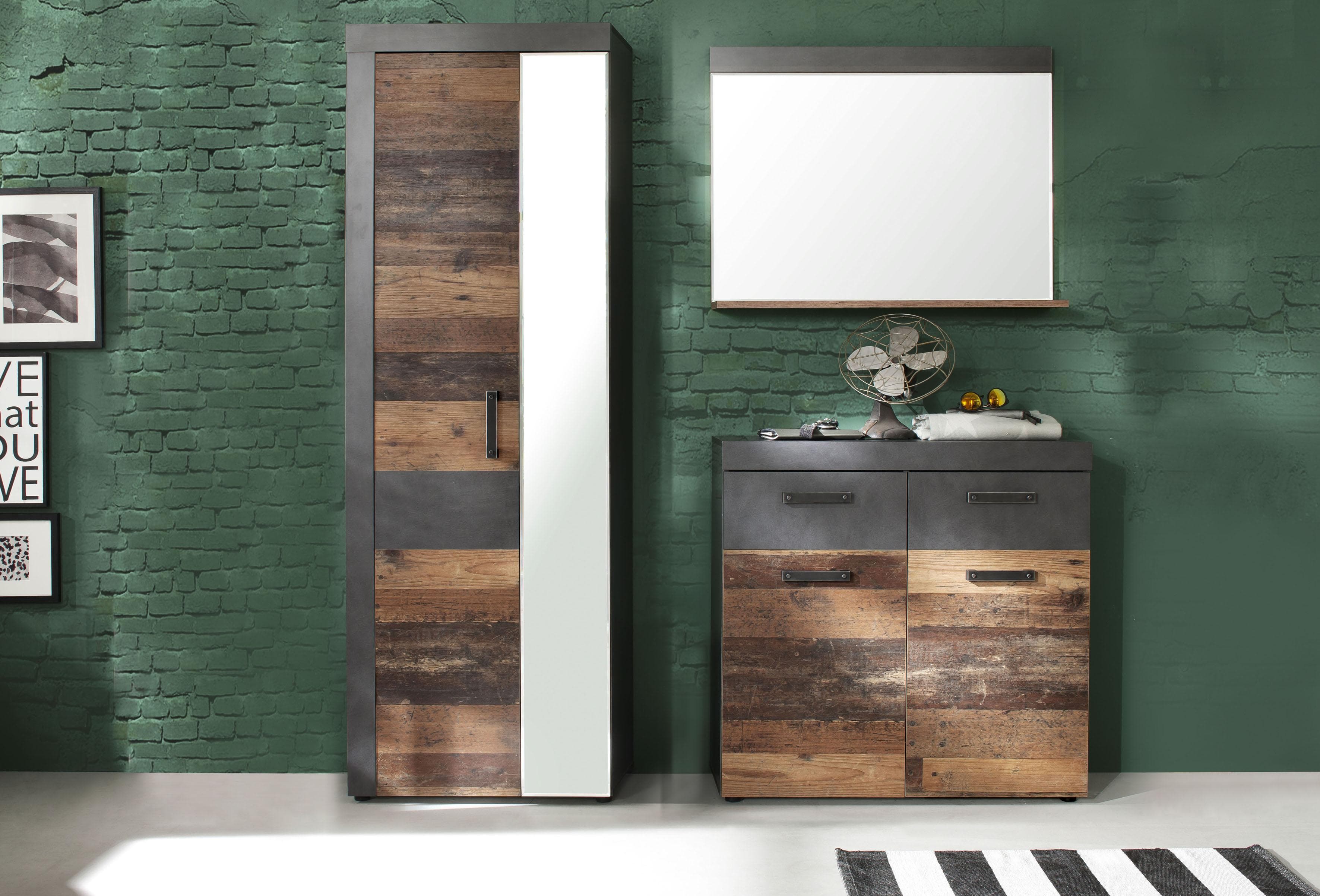 Garderoben-Set INOSIGN Ilana Grau Industrial Style 3-teilig