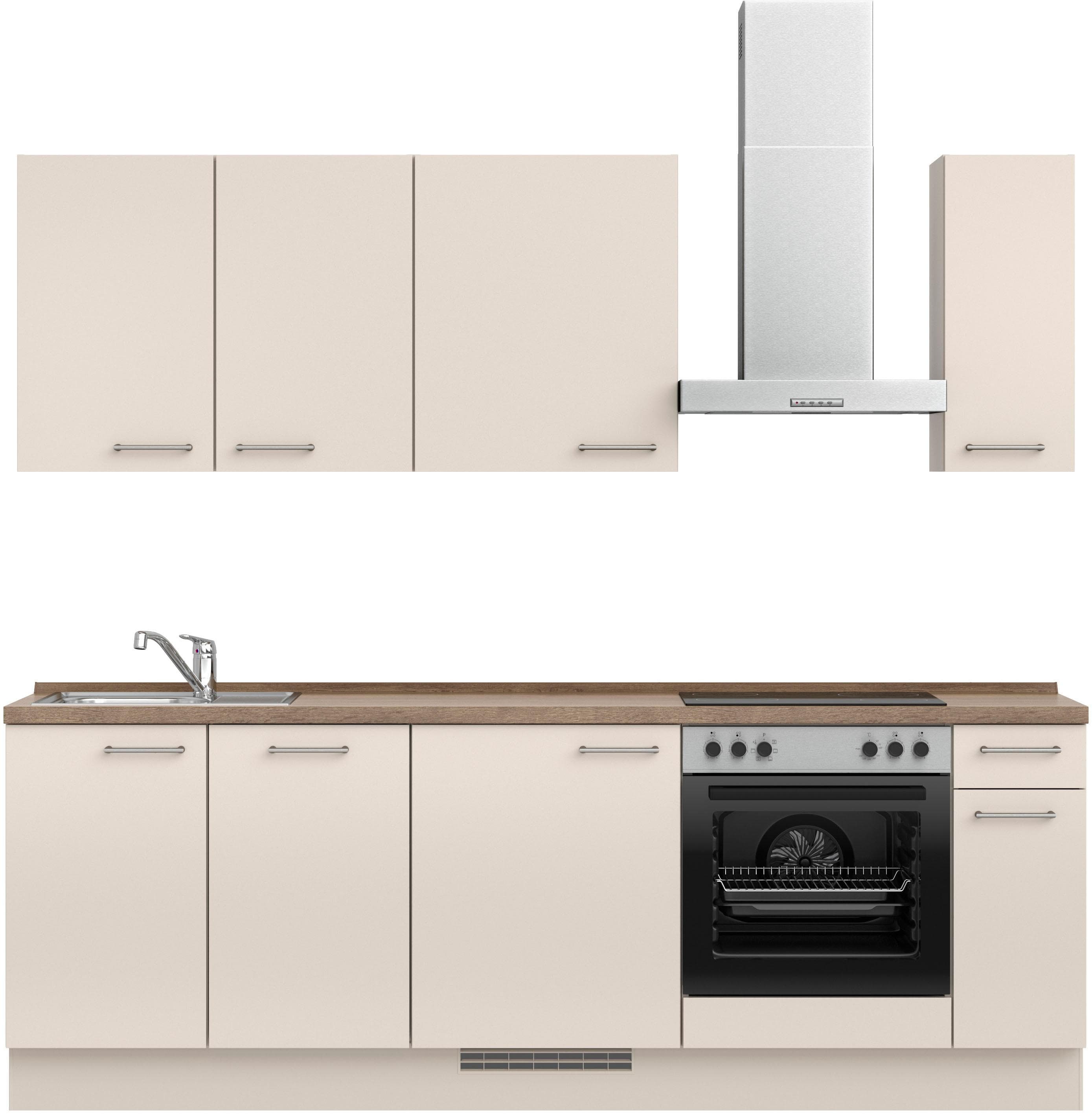 Nobilia Küchenzeile Laser I 240 cm Beige Eiche Havanna Nachbildung