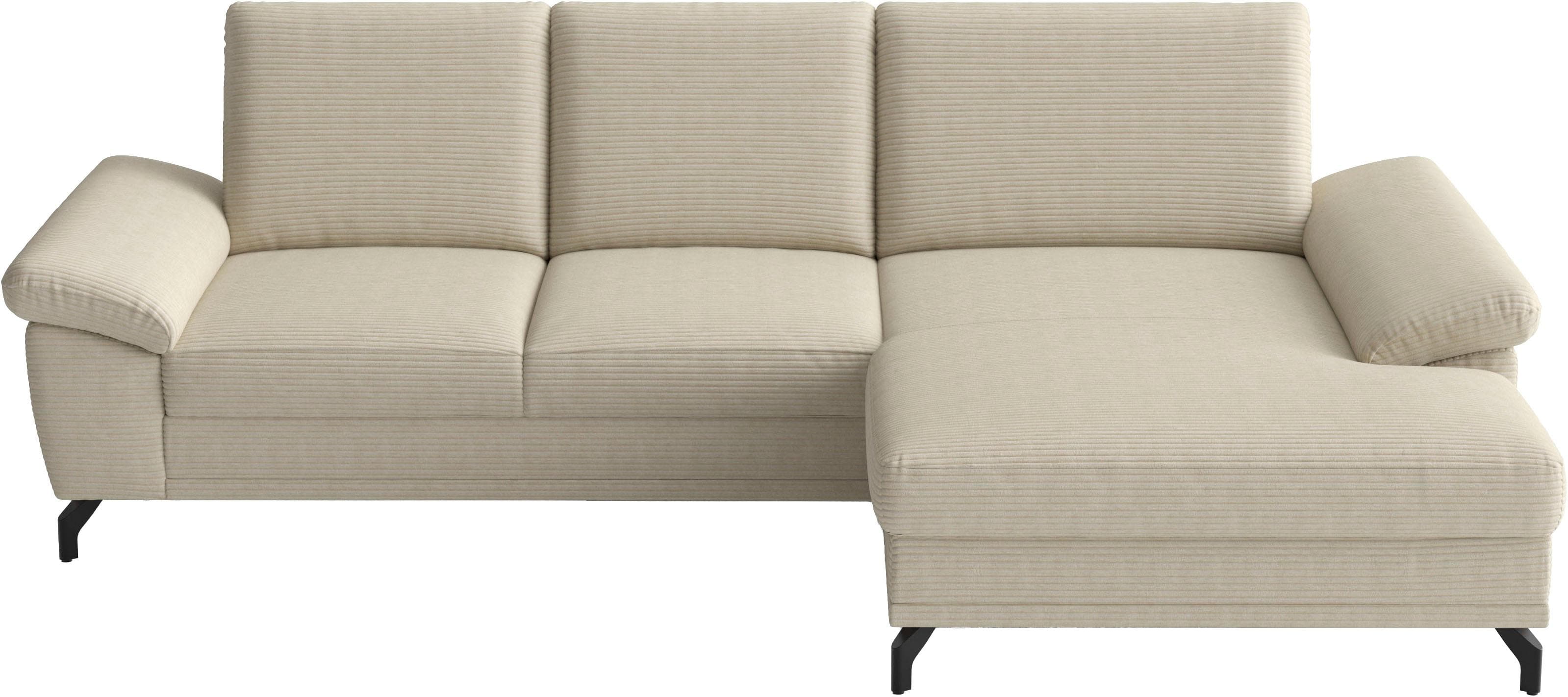 SIT & MORE Ecksofa Chelsea Creme Cord mit Recamiere
