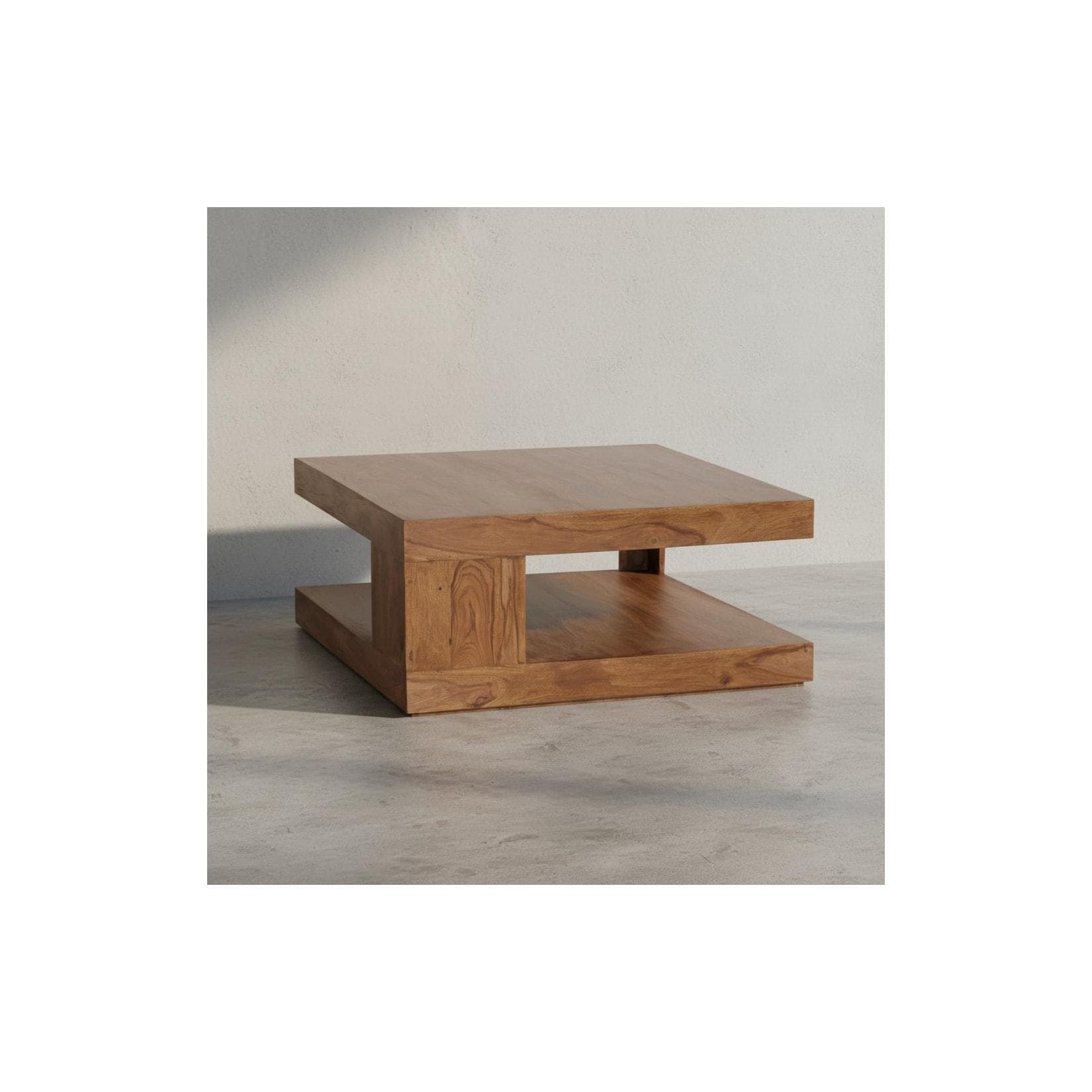 KADIMA DESIGN Sheesham Wohnzimmertisch Massiv Quadratisch