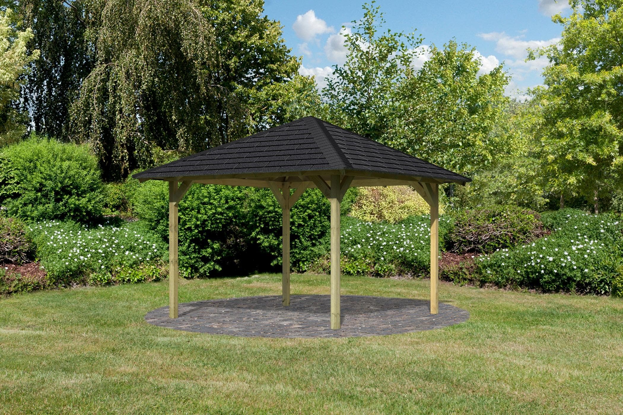 Pavillon KARIBU Cordoba Schwarz 357x297x357 cm