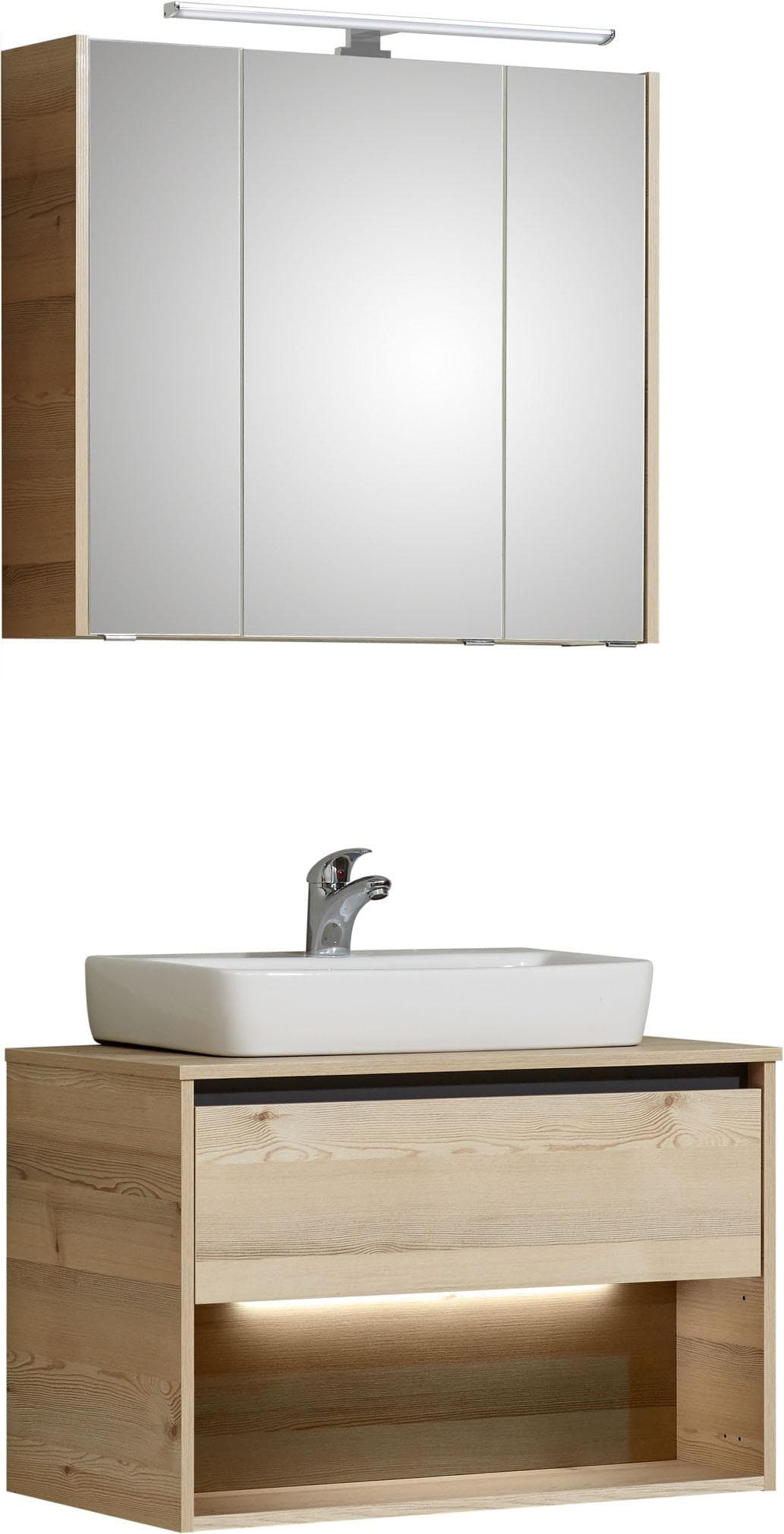 Baur Badmöbel-Set SAPHIR 4-teilig mit Soft-Close Türen und LED-Beleuchtung